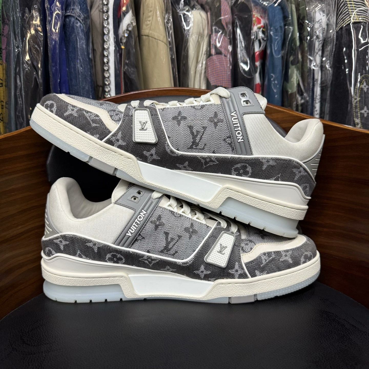 Louis Vuitton Louis Vuitton Training Denim White Lowtop Sneakers 10 Men Size US 10 / EU 43 - 7 Thumbnail