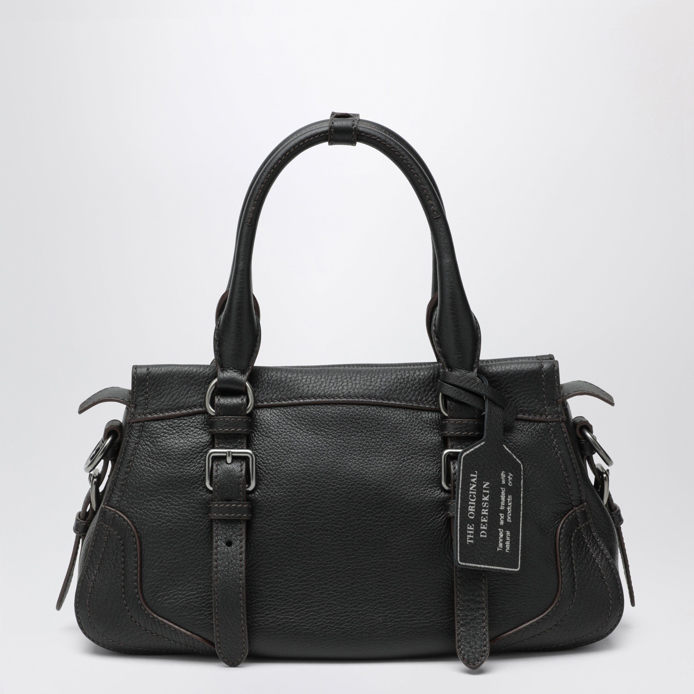 Prada Prada Large Black Leather Shopping Bag Size ONE SIZE - 2 Thumbnail