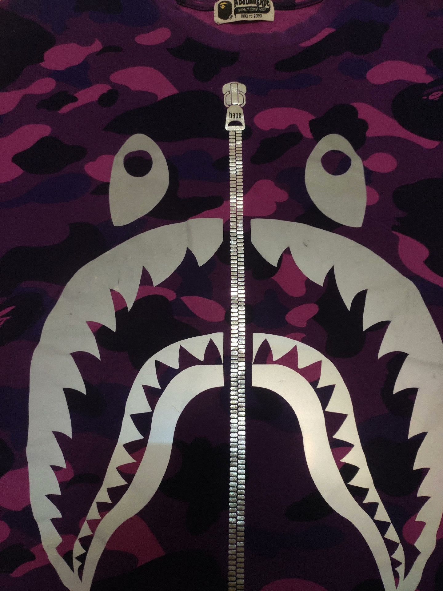Bape Bape Shark Camo Purple T-Shirt M Men Size US M / EU 48-50 / 2 - 5 Thumbnail