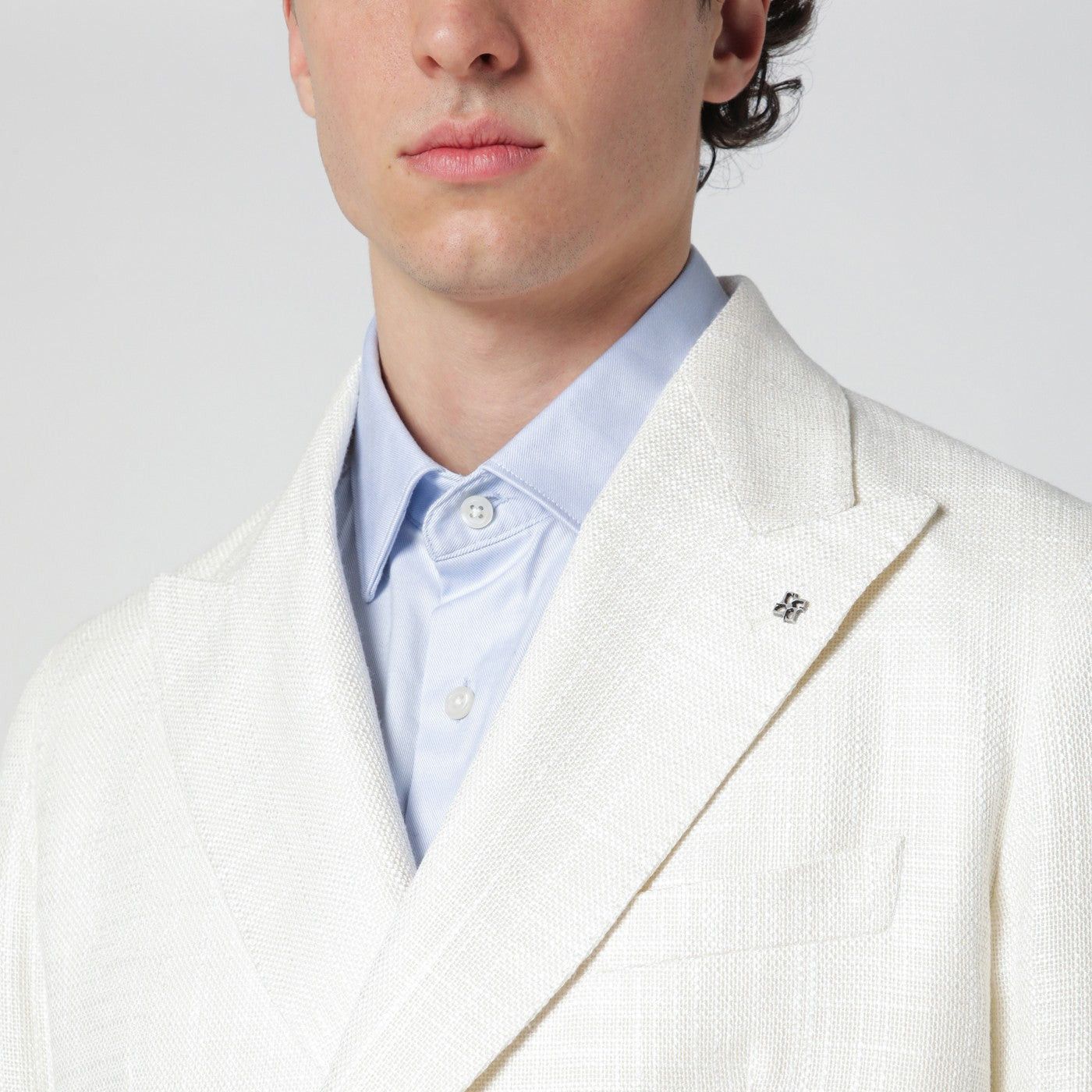 Tagliatore Tagliatore White Double-Breasted Linen-Blend Jacket Size US S / EU 44-46 / 1 - 2 Thumbnail