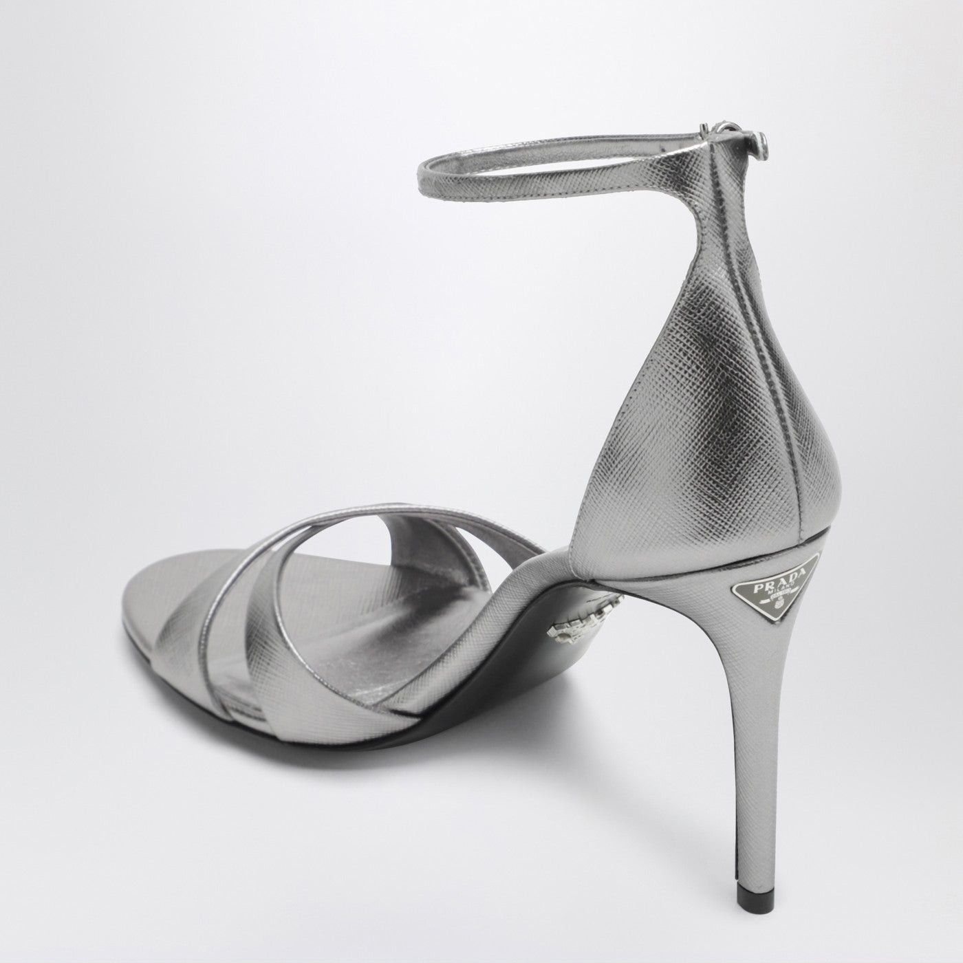 Prada Prada Silver Heeled Sandals Size US 7.5 / IT 37.5 - 2 Thumbnail