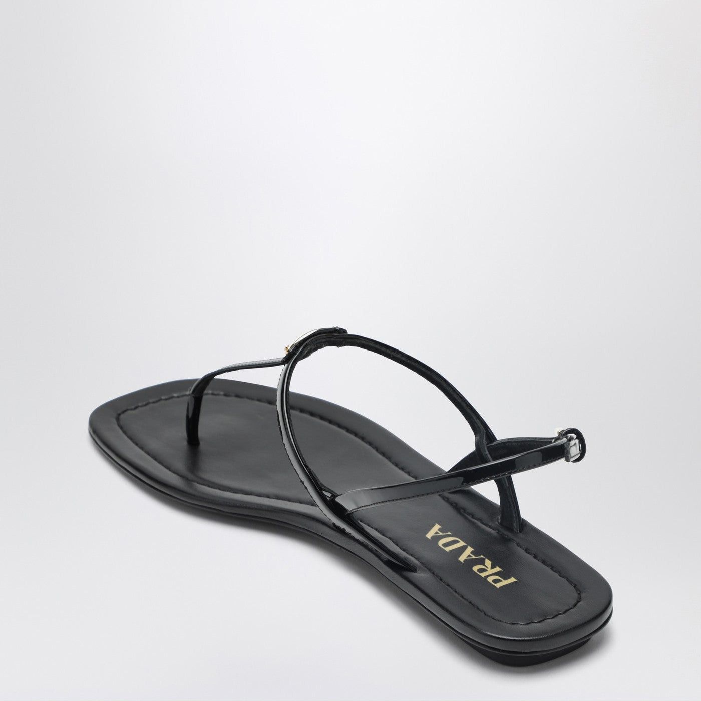 Prada Prada Black Patent Thong Sandal Size US 7 / IT 37 - 2 Thumbnail