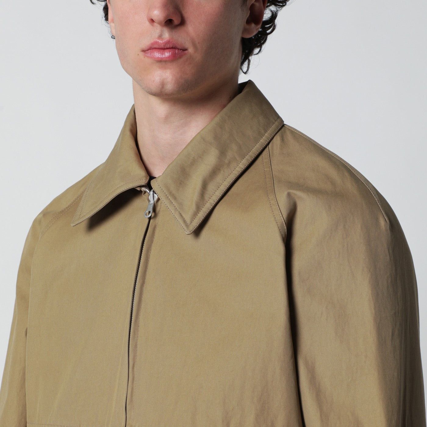 Dries Van Noten Dries Van Noten Beige Cotton-Blend Zip-Up Jacket Size US M / EU 48-50 / 2 - 2 Thumbnail