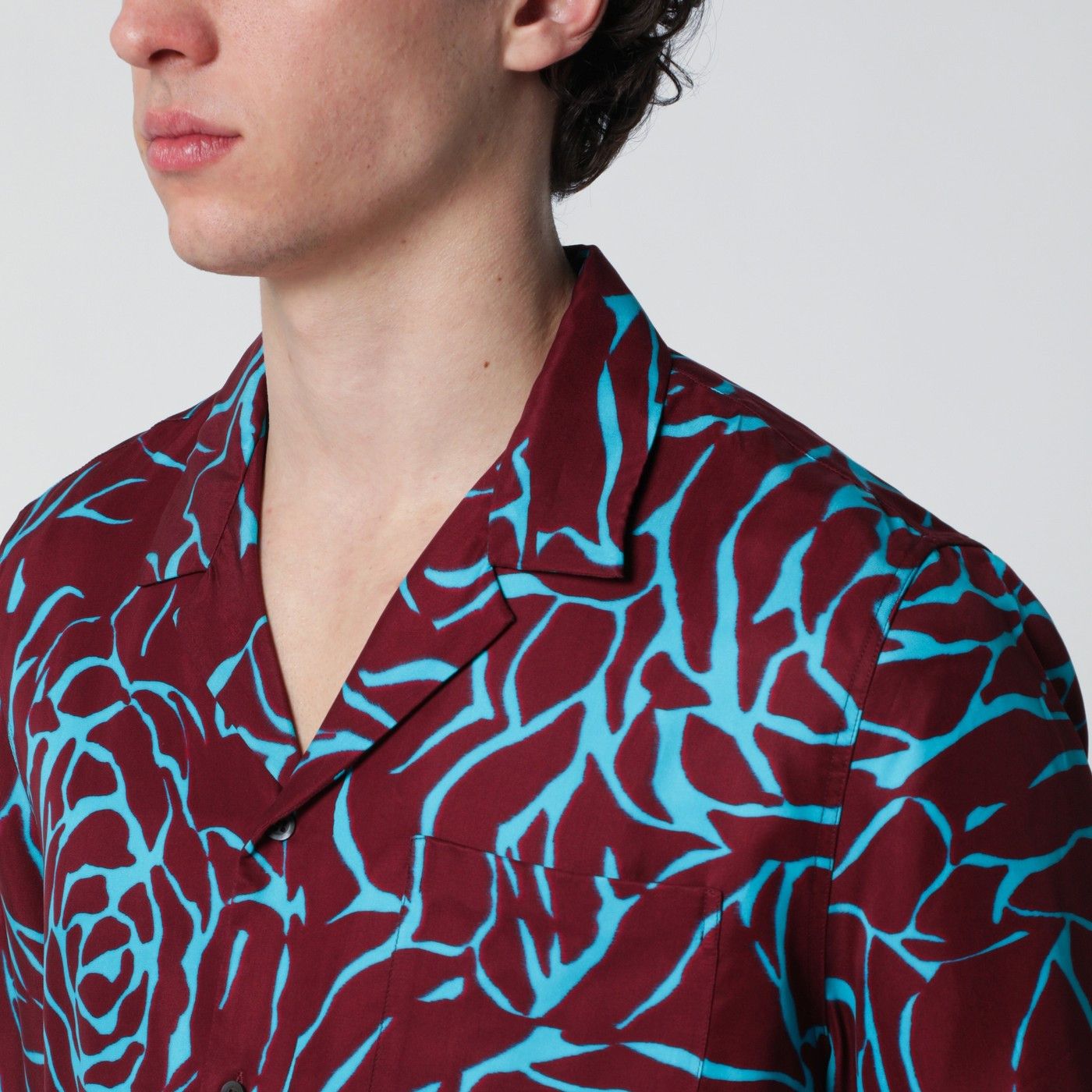 Dries Van Noten Dries Van Noten Burgundy Shirt With Archive Rose Print Size US XL / EU 56 / 4 - 2 Thumbnail