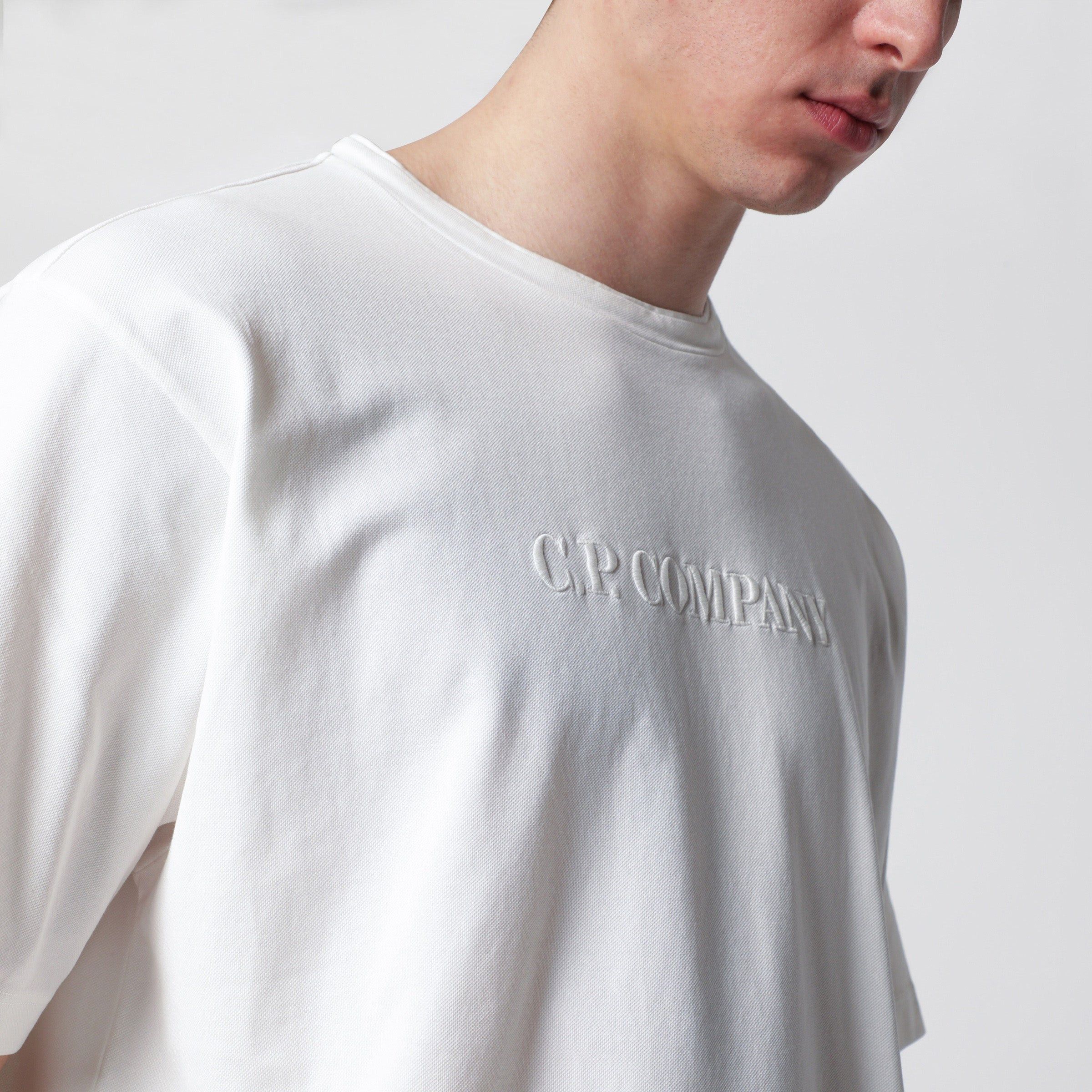 C.P. Company C.P. Company White T-Shirt With Embroidered Logo Size US L / EU 52-54 / 3 - 2 Thumbnail