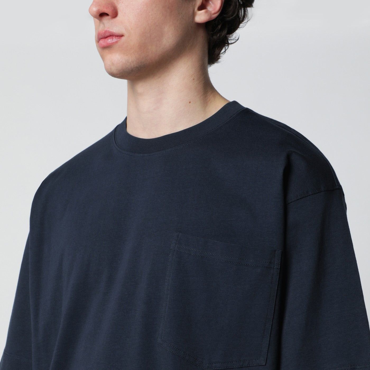Dries Van Noten Dries Van Noten Navy Blue Cotton T-Shirt Size US XL / EU 56 / 4 - 2 Thumbnail