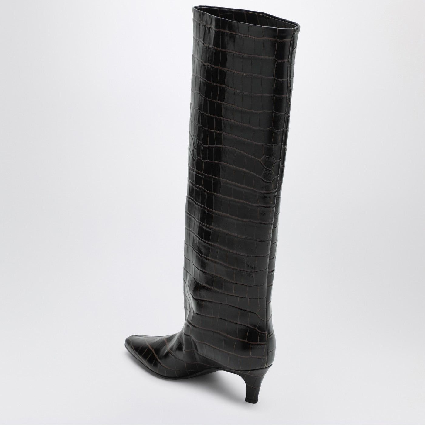 Toteme Toteme Brown Boots In Crocodile-Print Leather Size US 11 / IT 41 - 2 Thumbnail