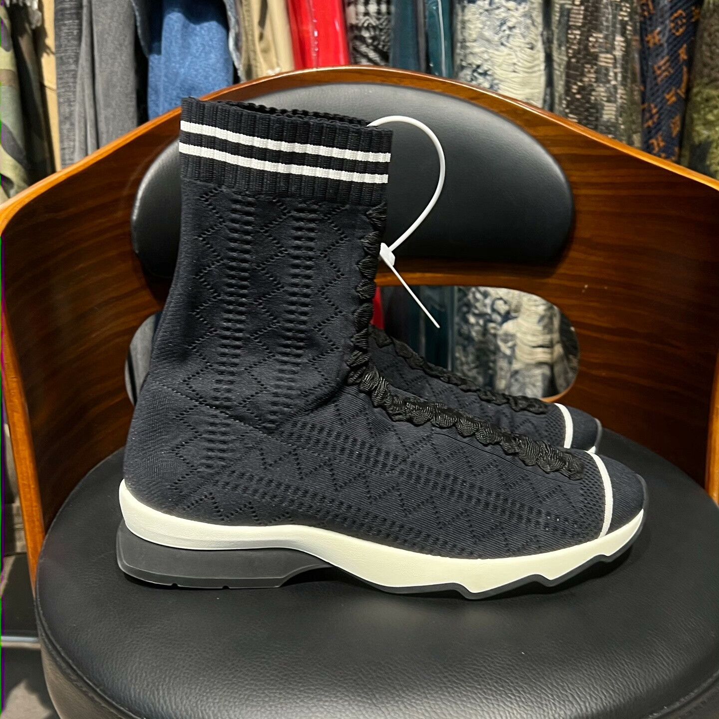 Fendi Fendi Knit Cropped Hitop Sneakers 39 Men Size US 6.5 / EU 39-40 - 6 Thumbnail
