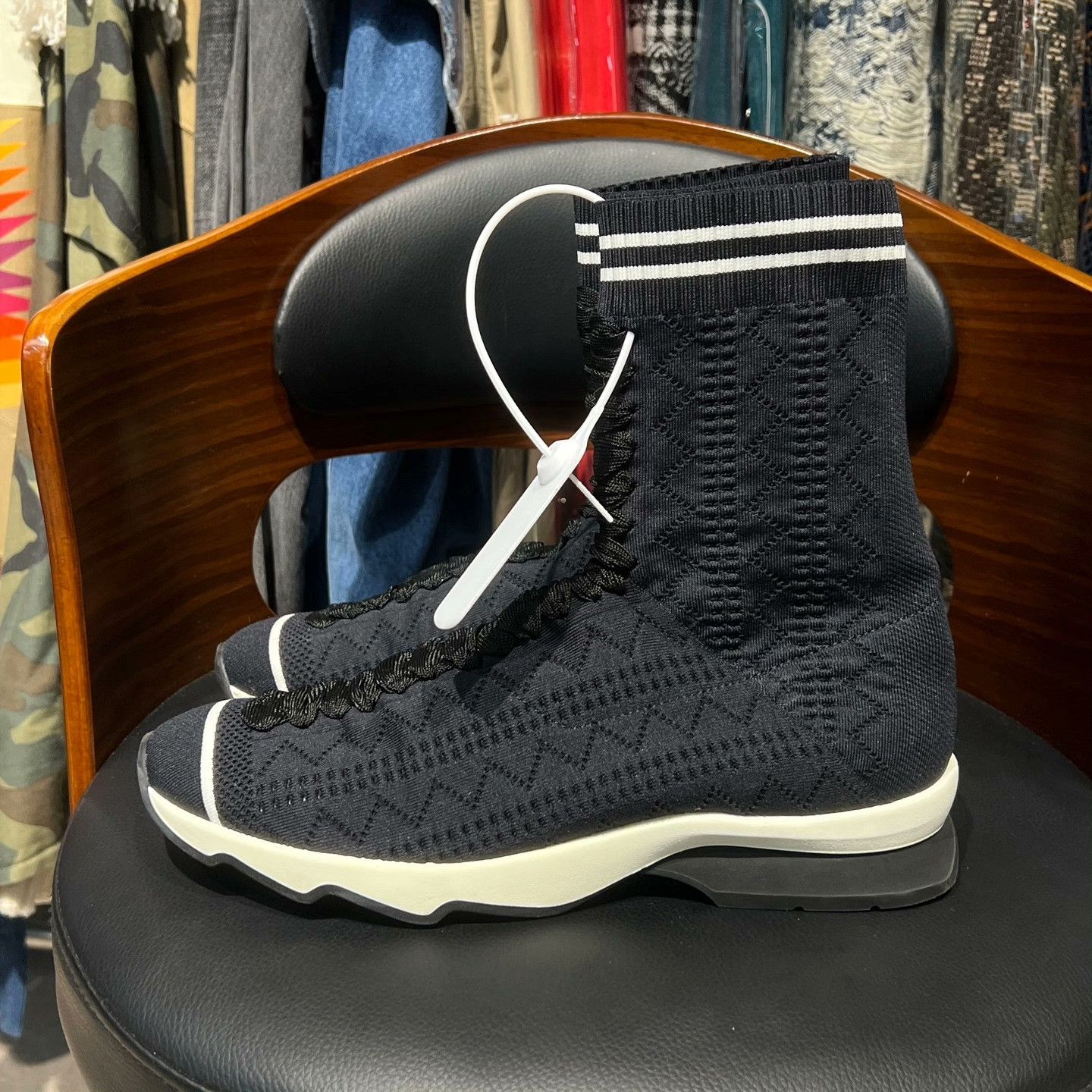 Fendi Fendi Knit Cropped Hitop Sneakers 39 Men Size US 6.5 / EU 39-40 - 4 Thumbnail