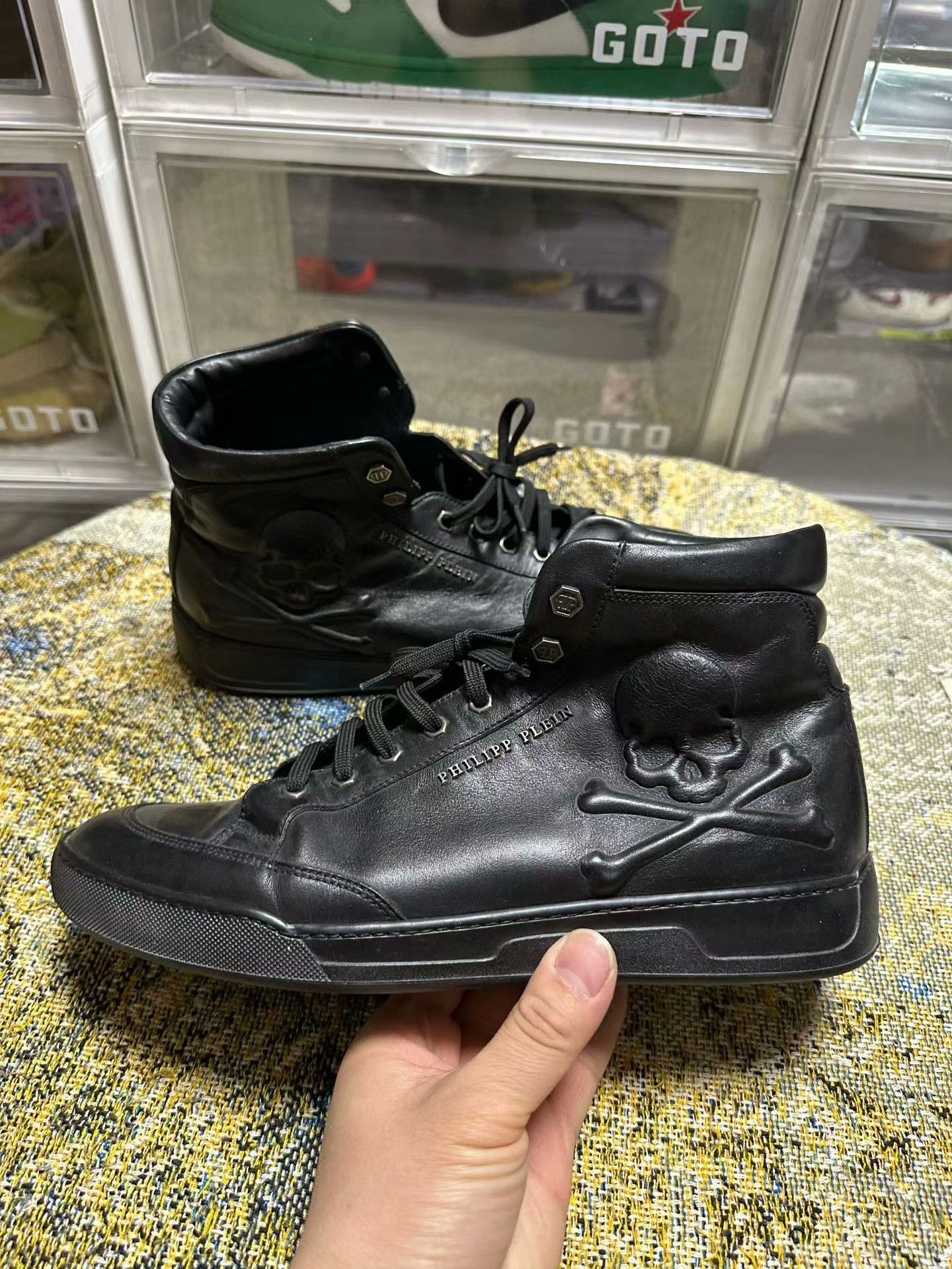 Philipp Plein Philipp Plein Black Hitop Sneakers 41 Men Size US 8.5 / EU 41-42 - 3 Thumbnail