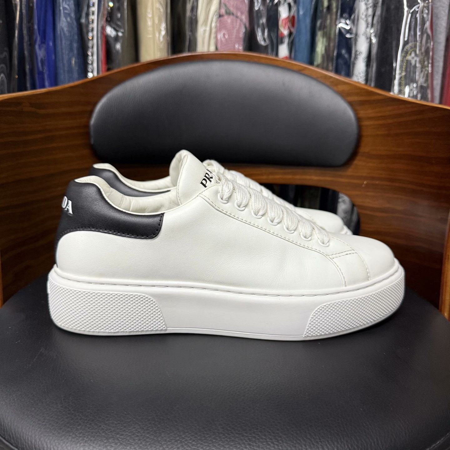 Prada Prada White Lowtop Sneakers 6.5 Women Size US 6.5 / IT 36.5 - 4 Thumbnail