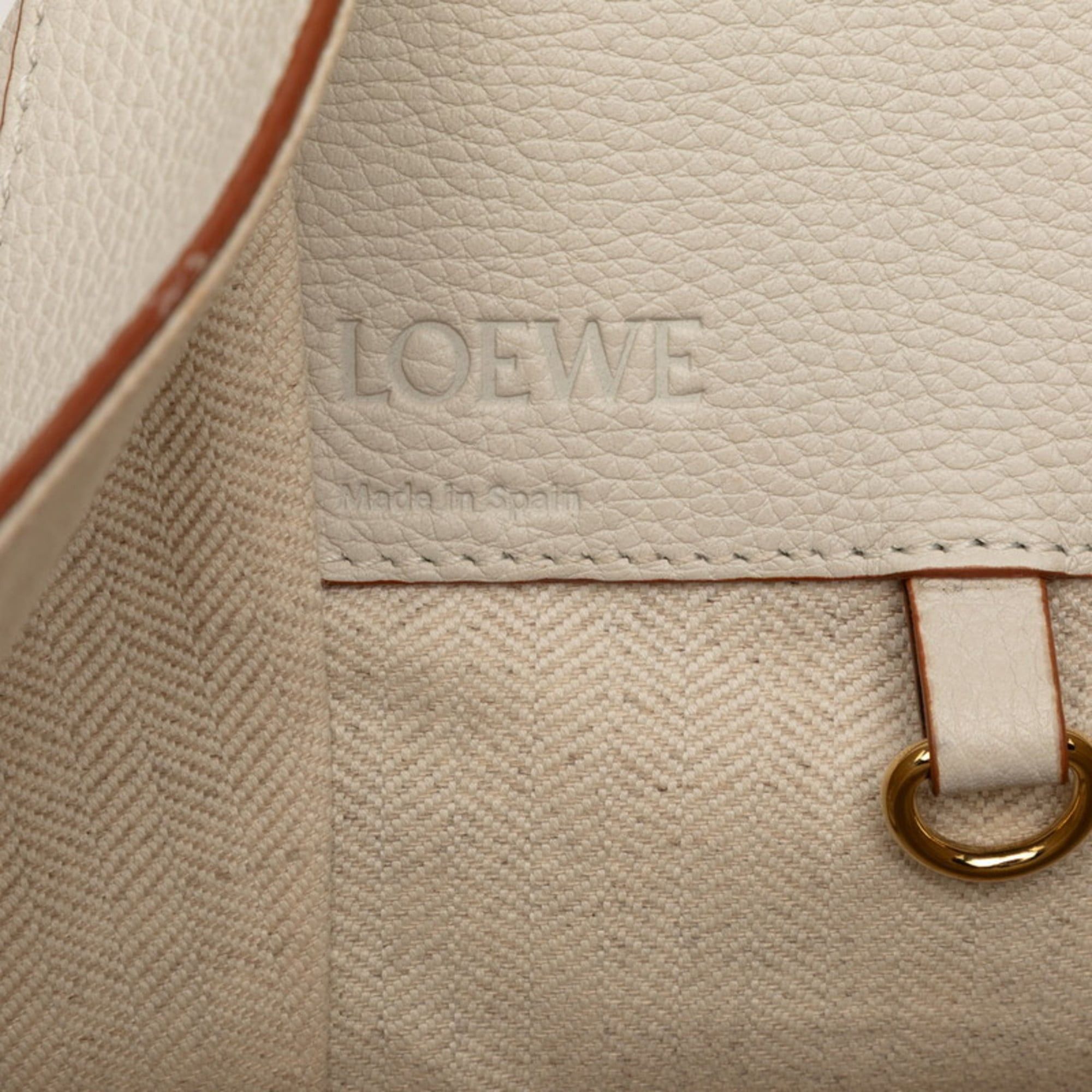 Loewe Loewe Anagram Hammock Small Handbag Shoulder Bag Drawstring 2-Way White Leather Women's LOEWE Size ONE SIZE - 5 Thumbnail