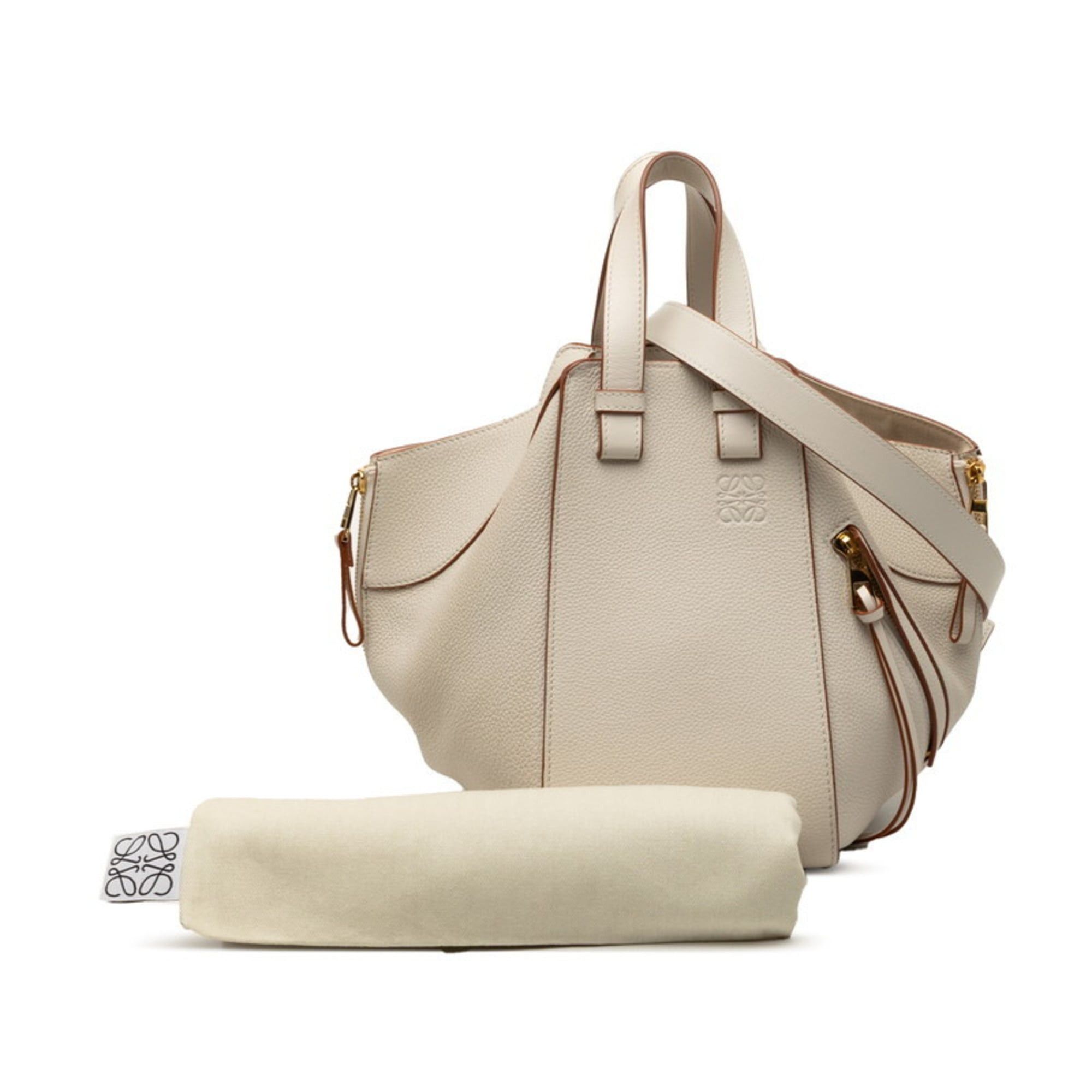 Loewe Loewe Anagram Hammock Small Handbag Shoulder Bag Drawstring 2-Way White Leather Women's LOEWE Size ONE SIZE - 7 Thumbnail