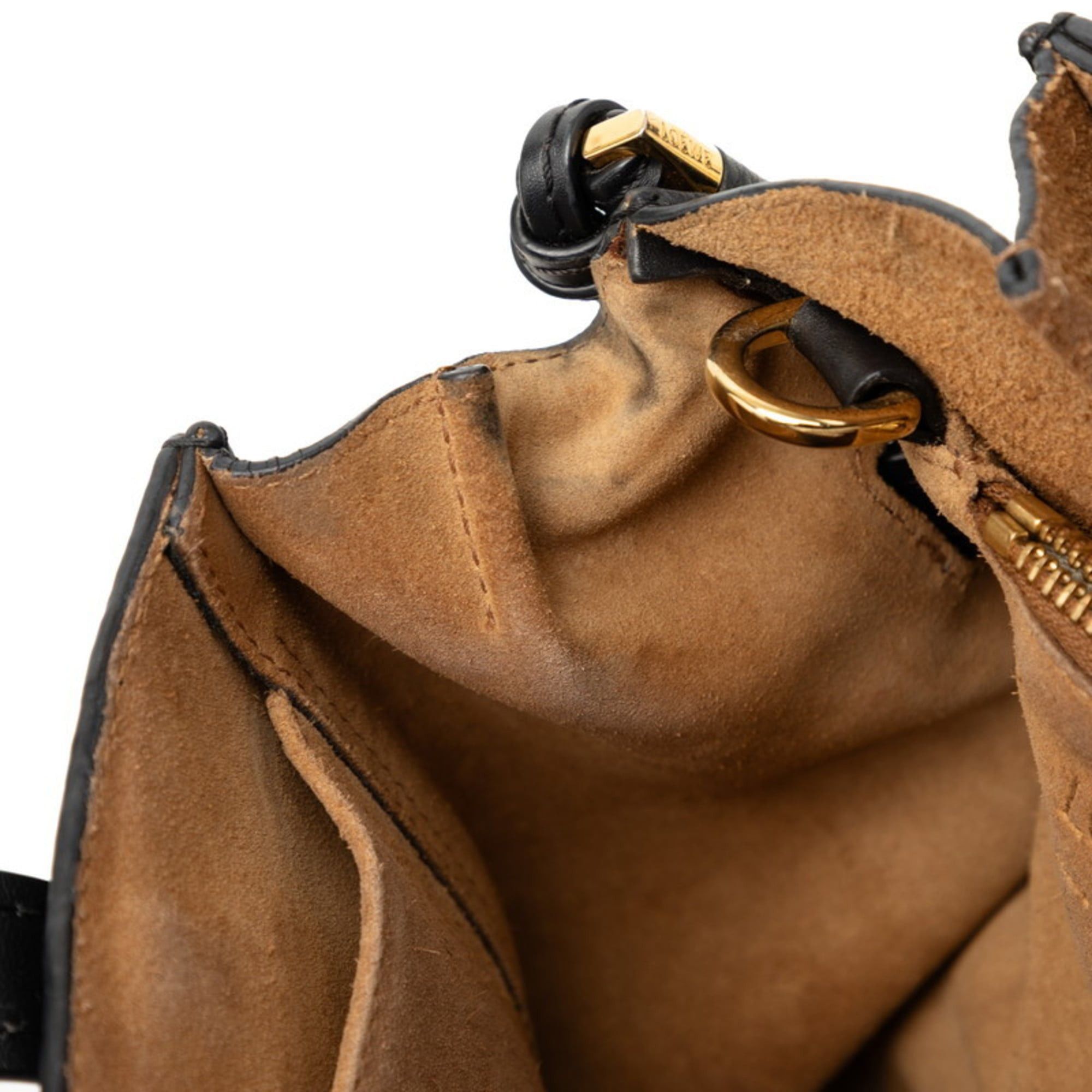 Loewe Loewe Anagram Gate Small Handbag, Top Handle Shoulder Bag, 2-Way, Black Leather, Women's LOEWE Size ONE SIZE - 6 Thumbnail