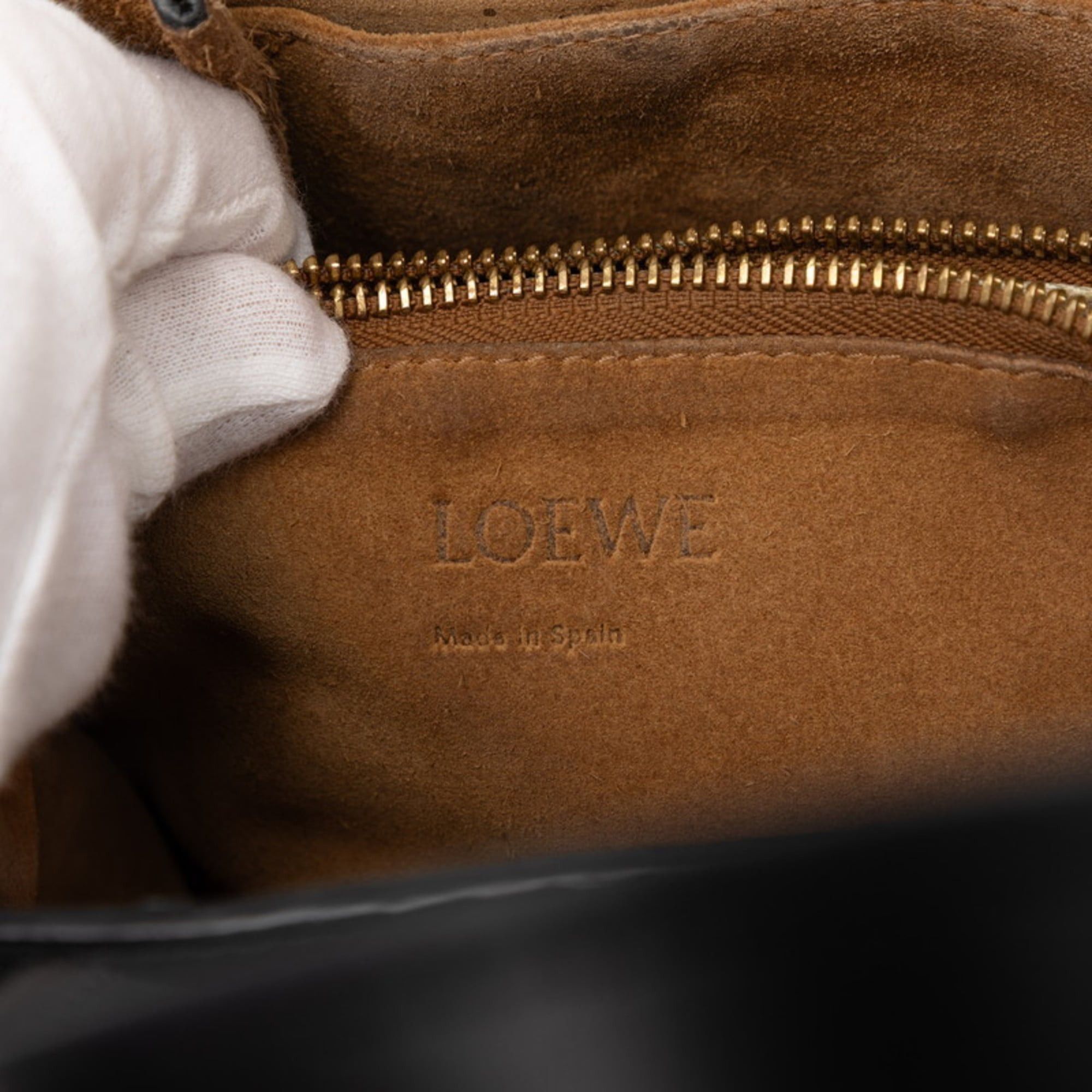 Loewe Loewe Anagram Gate Small Handbag, Top Handle Shoulder Bag, 2-Way, Black Leather, Women's LOEWE Size ONE SIZE - 7 Thumbnail