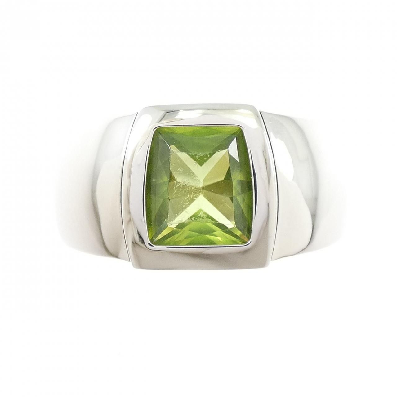 Cartier Cartier Cartier Ladonia 750 White Gold Peridot Ring Size 15 Precious Metal Ring DUTY FREE for USA Size ONE SIZE - 2 Thumbnail