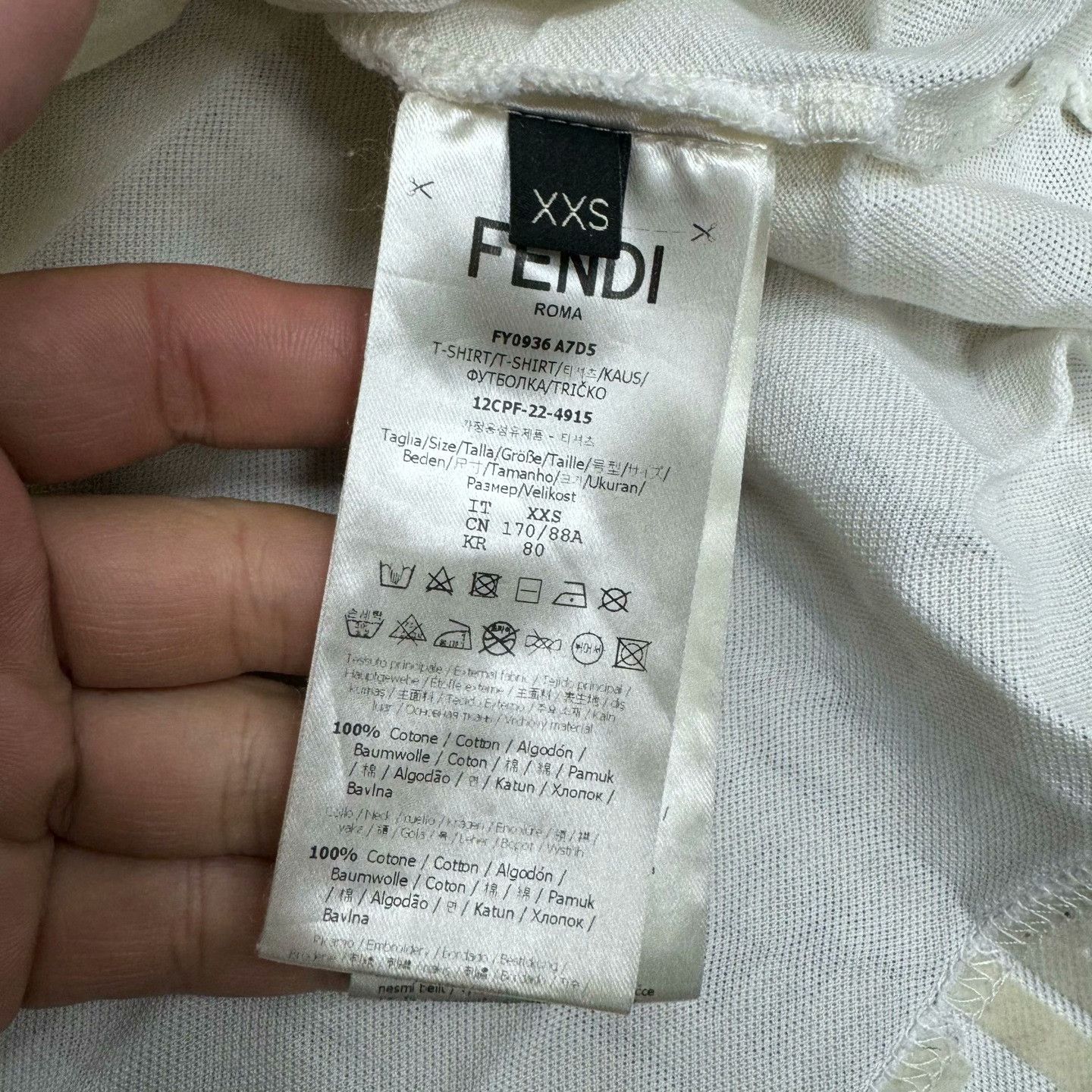 Fendi Fendi Beige T-Shirt XXS Men Size US XXS / EU 40 - 5 Thumbnail