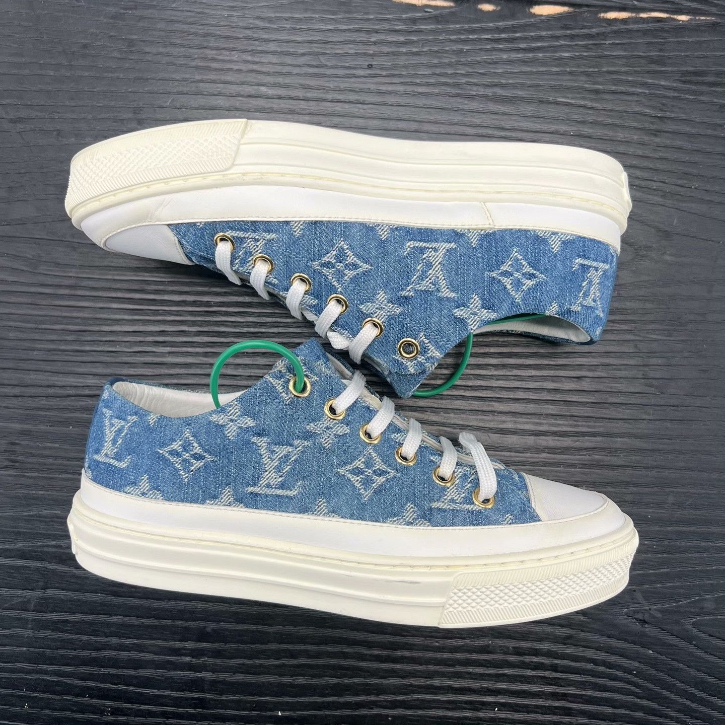 Louis Vuitton Louis Vuitton Denim Blue Lowtop Sneakers 35 Women Size US 5 / IT 35 - 3 Thumbnail