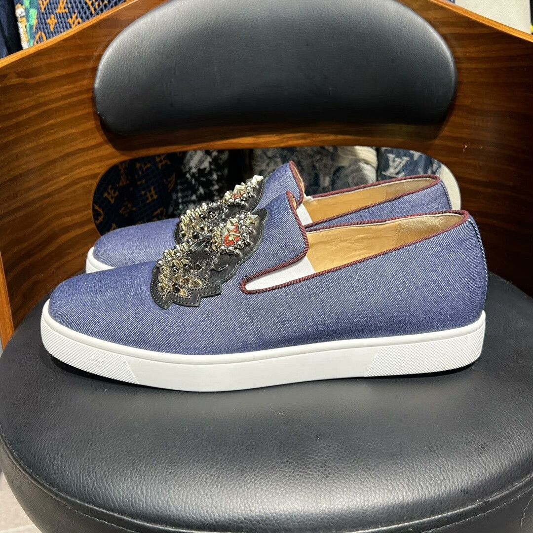 Christian Louboutin Christian Louboutin Denim Red Lowtop Sneakers 40 Men Size US 7.5 / EU 40-41 - 4 Thumbnail