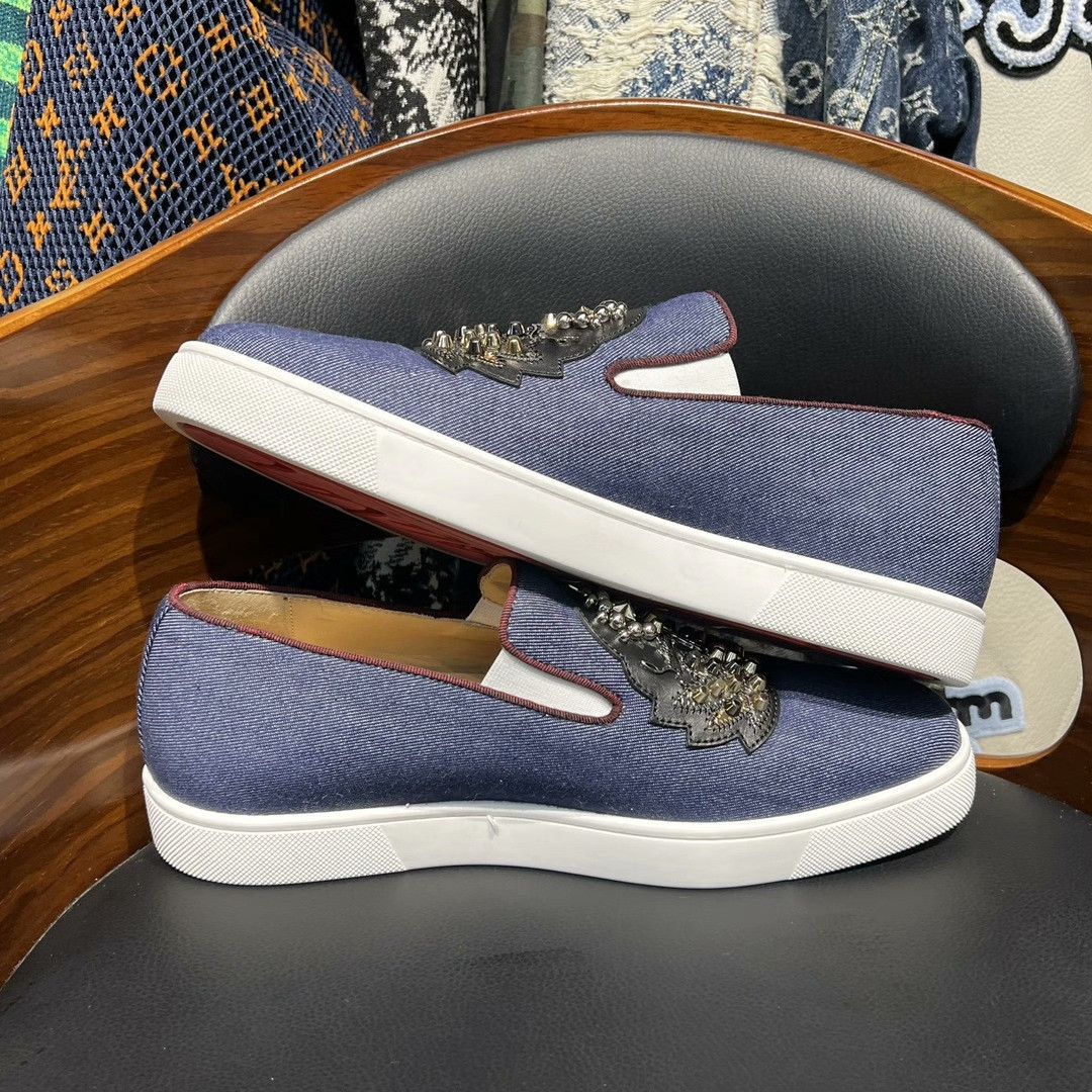 Christian Louboutin Christian Louboutin Denim Red Lowtop Sneakers 40 Men Size US 7.5 / EU 40-41 - 8 Thumbnail