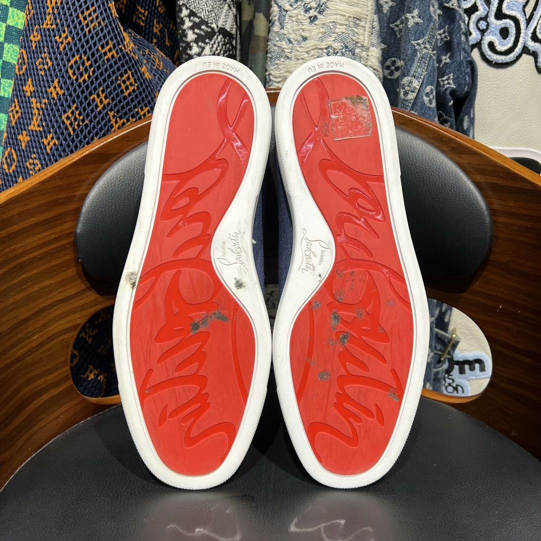 Christian Louboutin Christian Louboutin Denim Red Lowtop Sneakers 40 Men Size US 7.5 / EU 40-41 - 9 Thumbnail