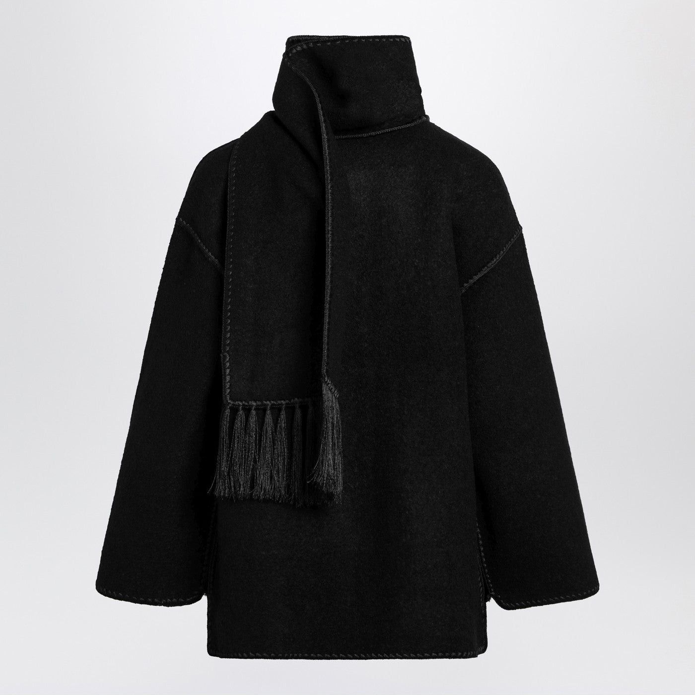 Toteme Toteme Black Jacket With Scarf Size XS / US 0-2 / IT 36-38 - 2 Thumbnail