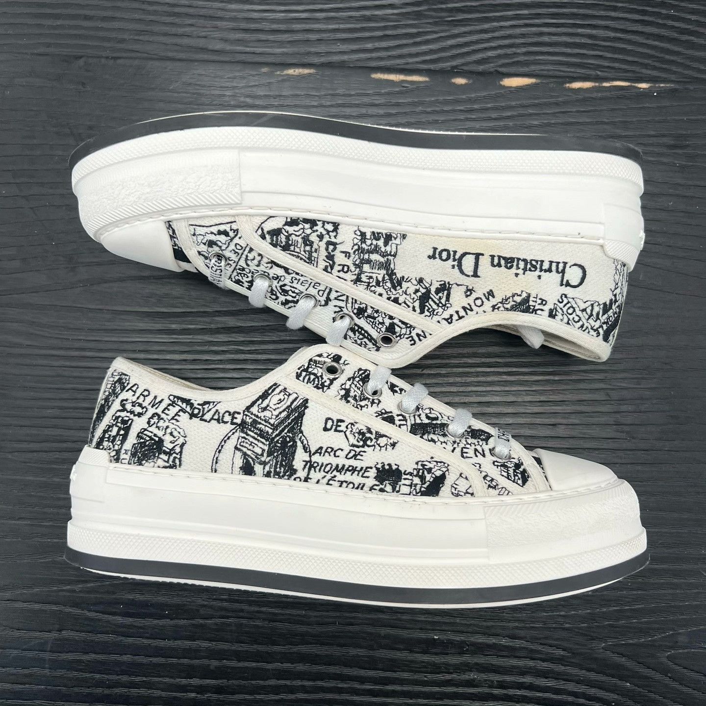 Dior Dior Embroidered Lowtop Sneakers 38 Women Size US 7.5 / IT 37.5 - 7 Thumbnail