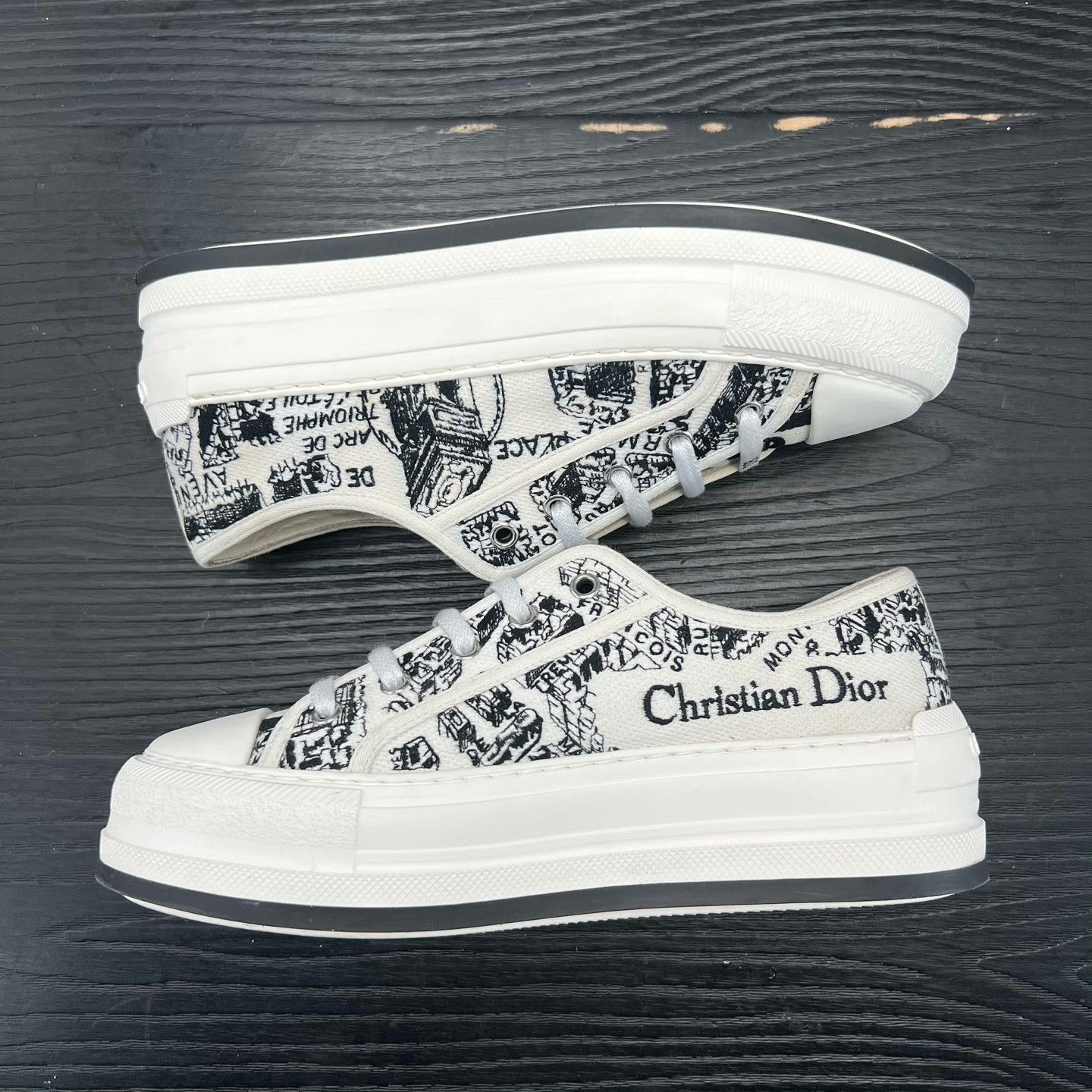 Dior Dior Embroidered Lowtop Sneakers 38 Women Size US 7.5 / IT 37.5 - 3 Thumbnail