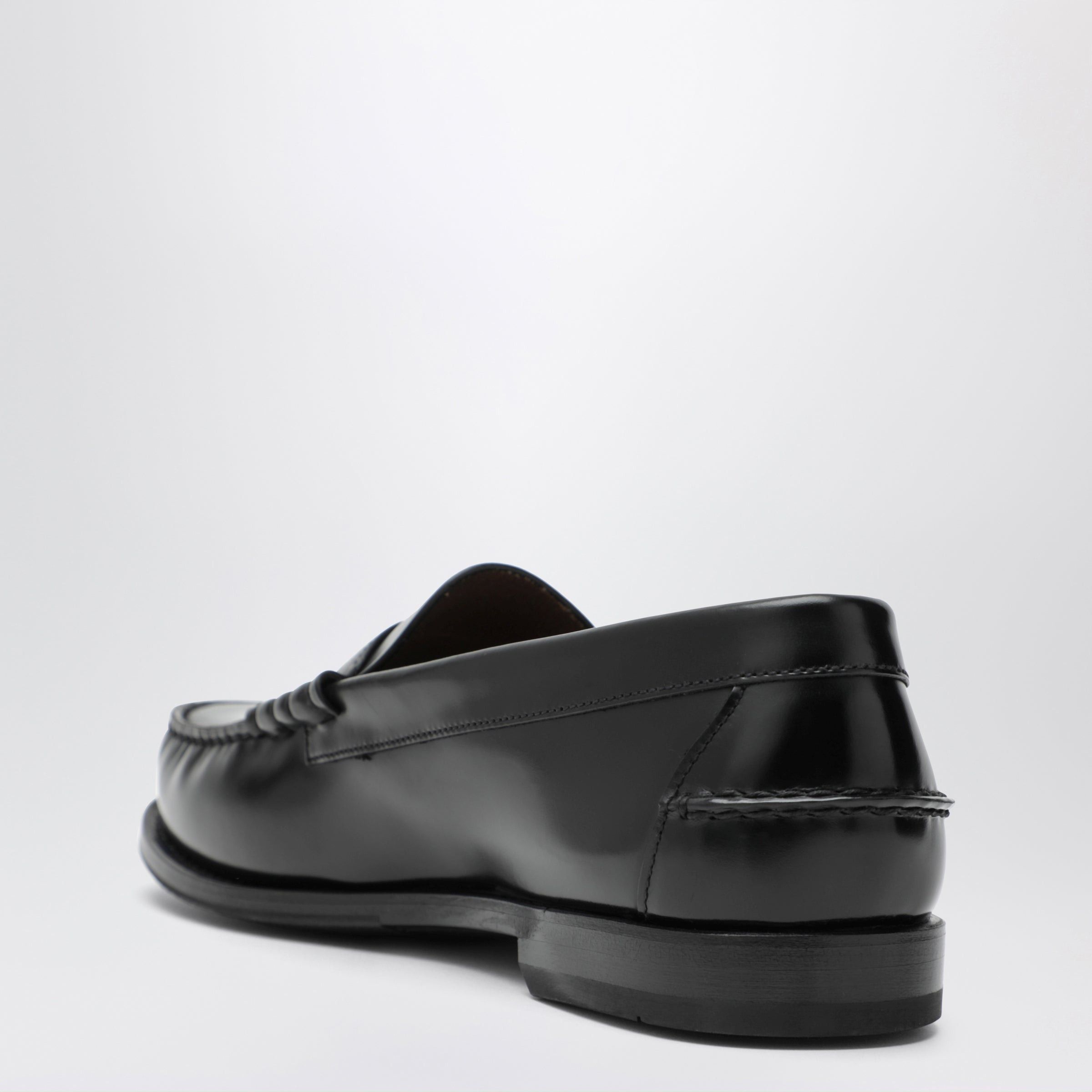Prada Prada Black Brushed Leather Loafers Size US 11 / EU 44 - 2 Thumbnail