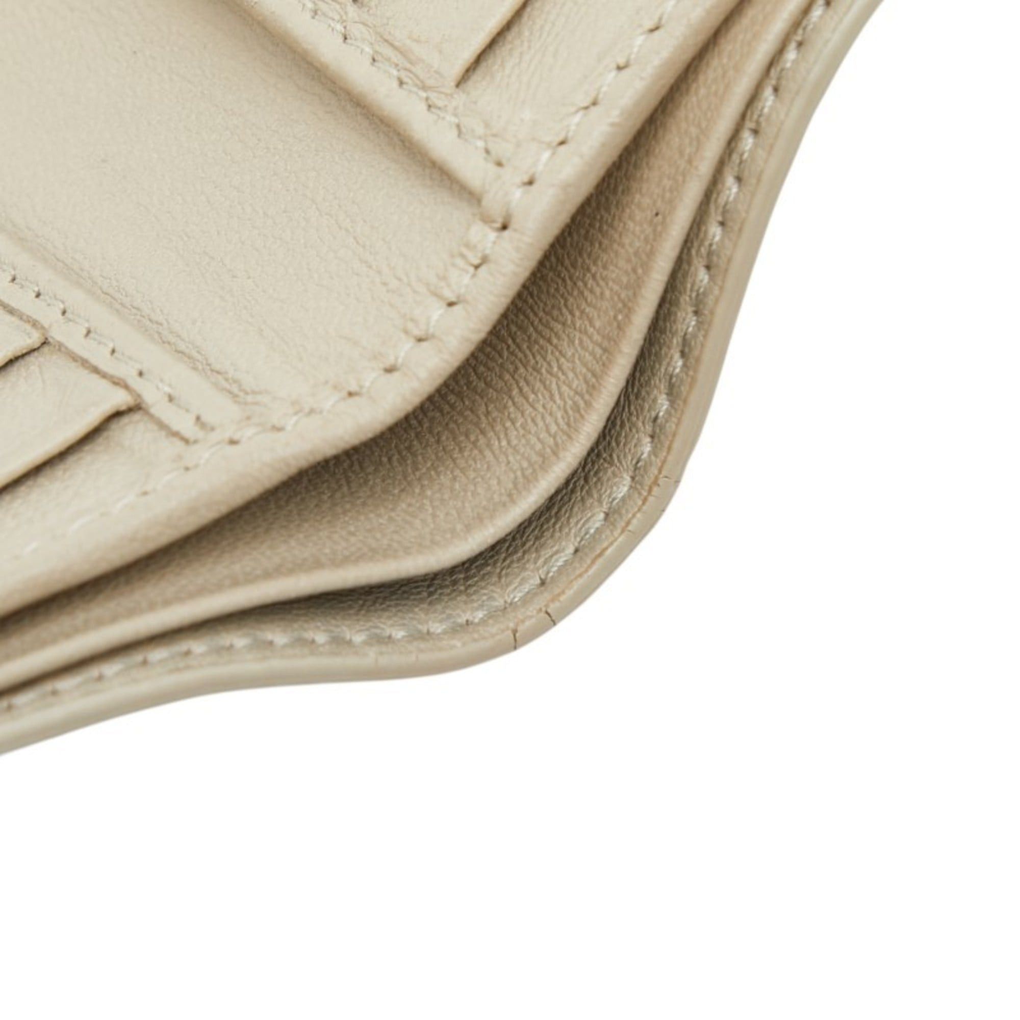 Bottega Veneta Bottega Veneta Intrecciato Bi-fold Wallet, Beige Leather, Women's BOTTEGAVENETA Size ONE SIZE - 8 Thumbnail