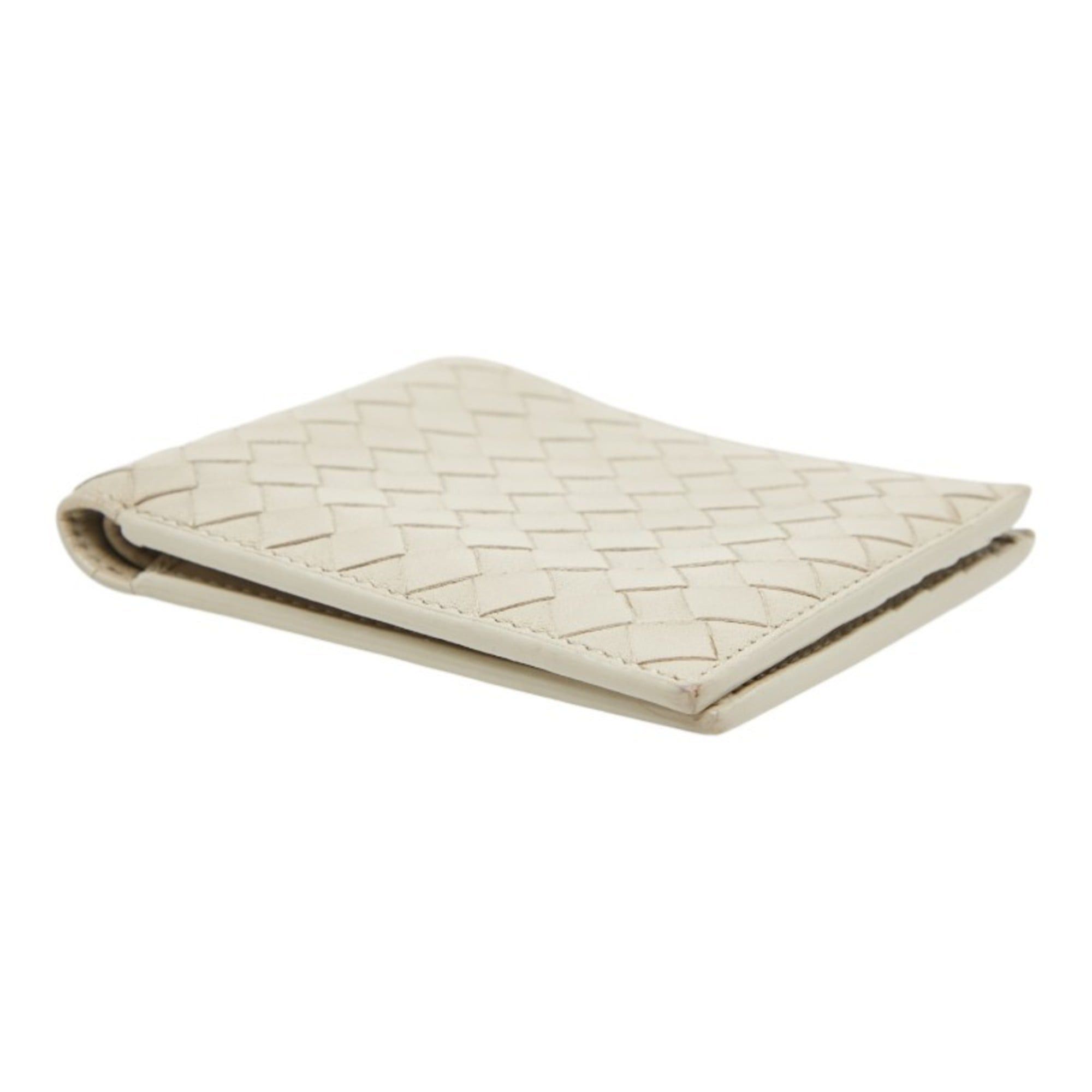 Bottega Veneta Bottega Veneta Intrecciato Bi-fold Wallet, Beige Leather, Women's BOTTEGAVENETA Size ONE SIZE - 4 Thumbnail