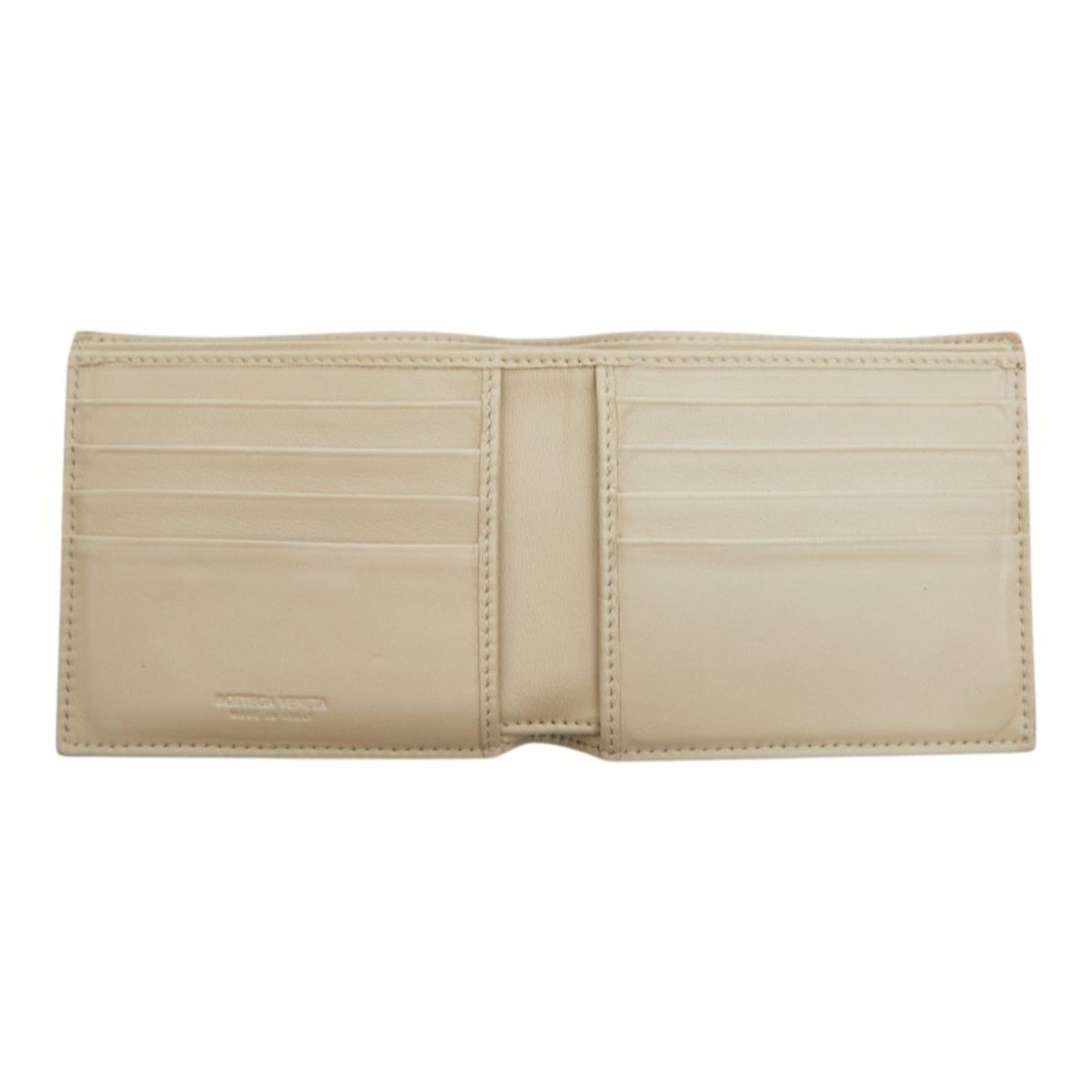 Bottega Veneta Bottega Veneta Intrecciato Bi-fold Wallet, Beige Leather, Women's BOTTEGAVENETA Size ONE SIZE - 9 Thumbnail