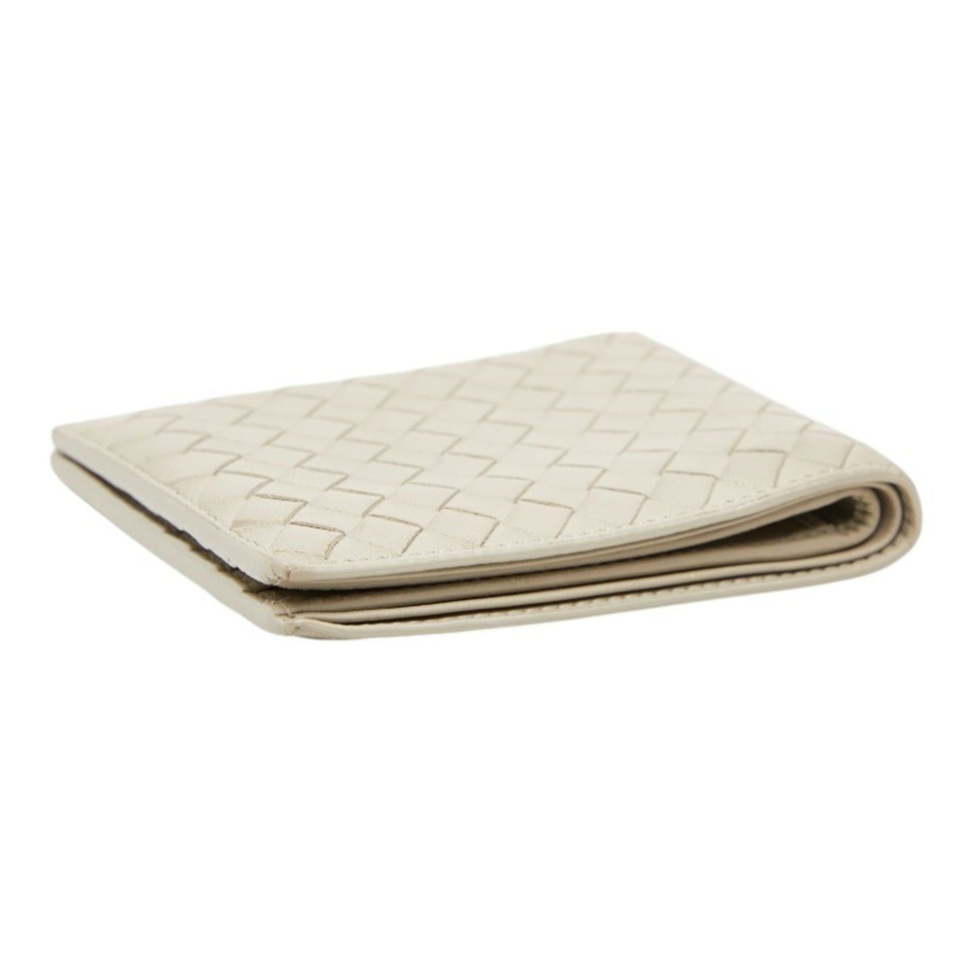Bottega Veneta Bottega Veneta Intrecciato Bi-fold Wallet, Beige Leather, Women's BOTTEGAVENETA Size ONE SIZE - 5 Thumbnail