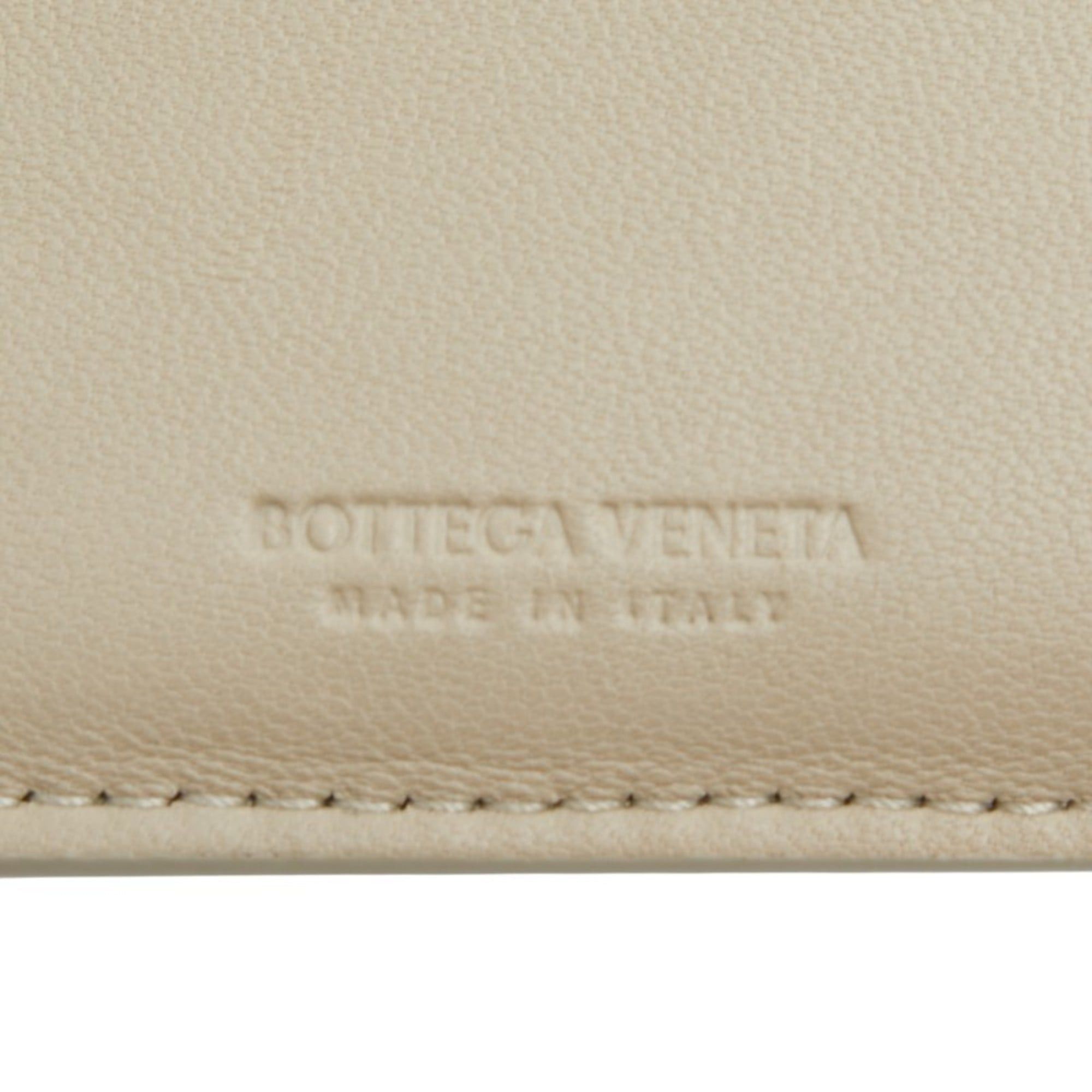 Bottega Veneta Bottega Veneta Intrecciato Bi-fold Wallet, Beige Leather, Women's BOTTEGAVENETA Size ONE SIZE - 10 Thumbnail