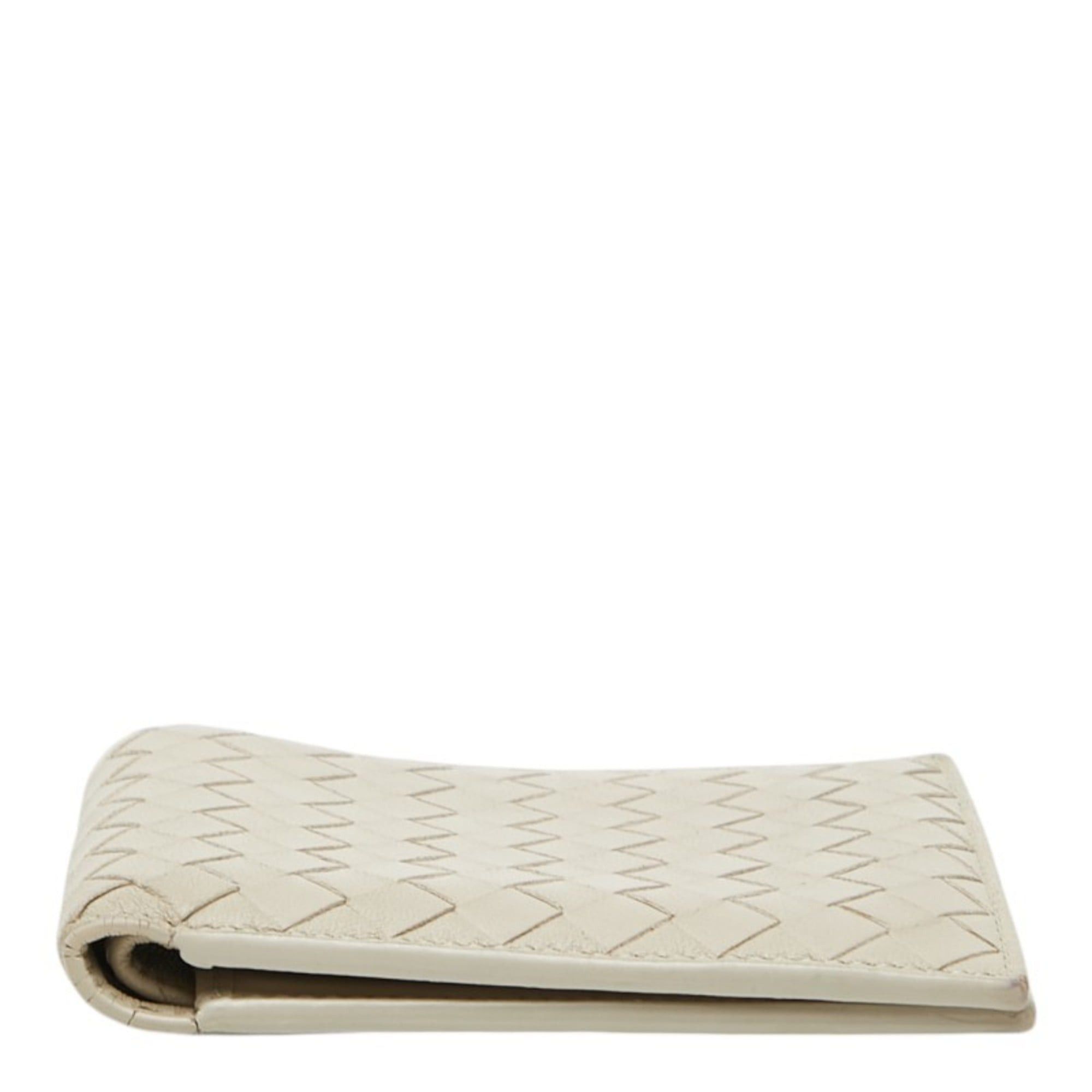 Bottega Veneta Bottega Veneta Intrecciato Bi-fold Wallet, Beige Leather, Women's BOTTEGAVENETA Size ONE SIZE - 3 Thumbnail