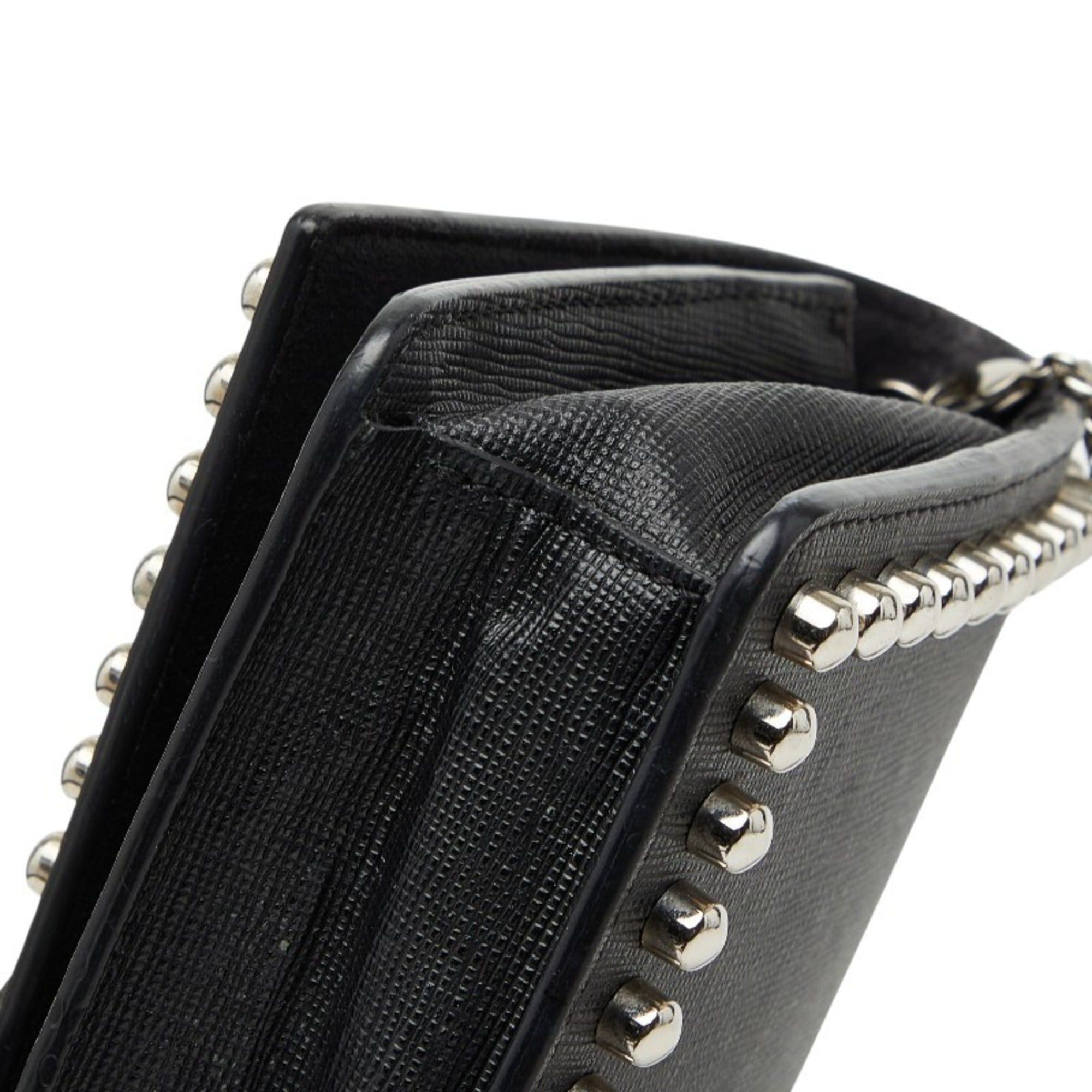 Fendi Fendi Karlito Studded Chain Wallet Bag Shoulder 8M0346 Black Leather Women's FENDI Size ONE SIZE - 4 Thumbnail