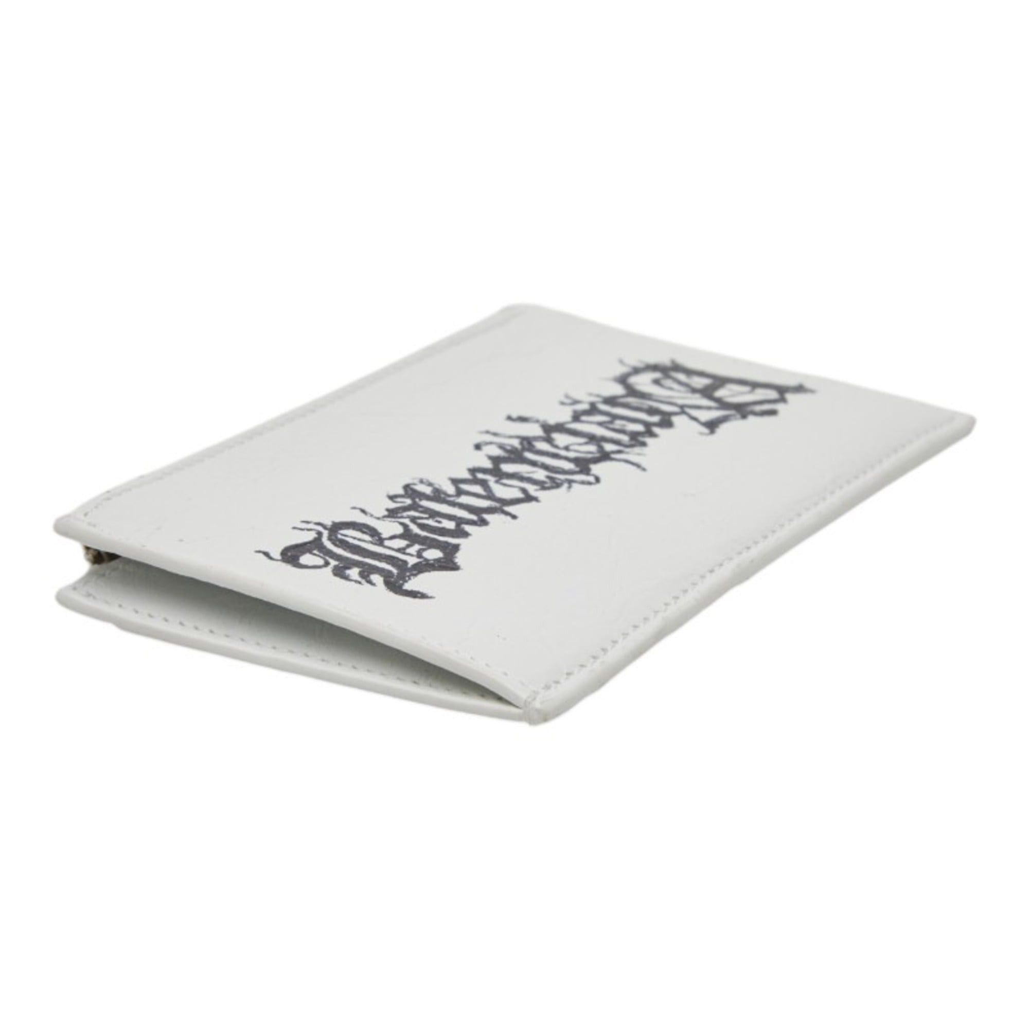 Balenciaga Balenciaga DIY METAL Logo Business Card Holder/Card Case/Coin Purse White Black Leather Women's BALENCIAGA Size ONE SIZE - 5 Thumbnail