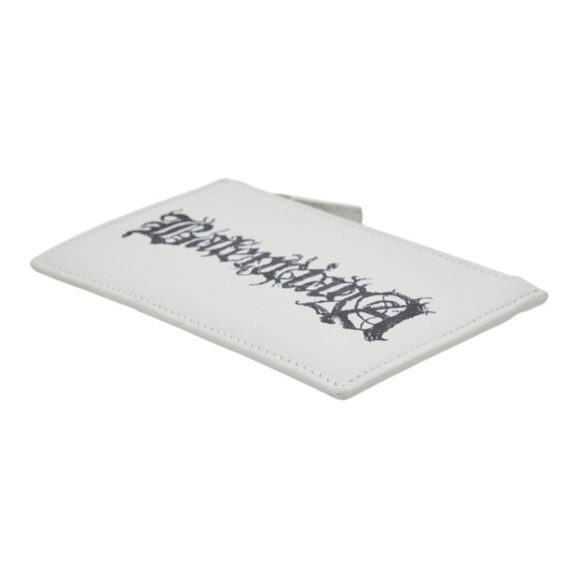 Balenciaga Balenciaga DIY METAL Logo Business Card Holder/Card Case/Coin Purse White Black Leather Women's BALENCIAGA Size ONE SIZE - 4 Thumbnail