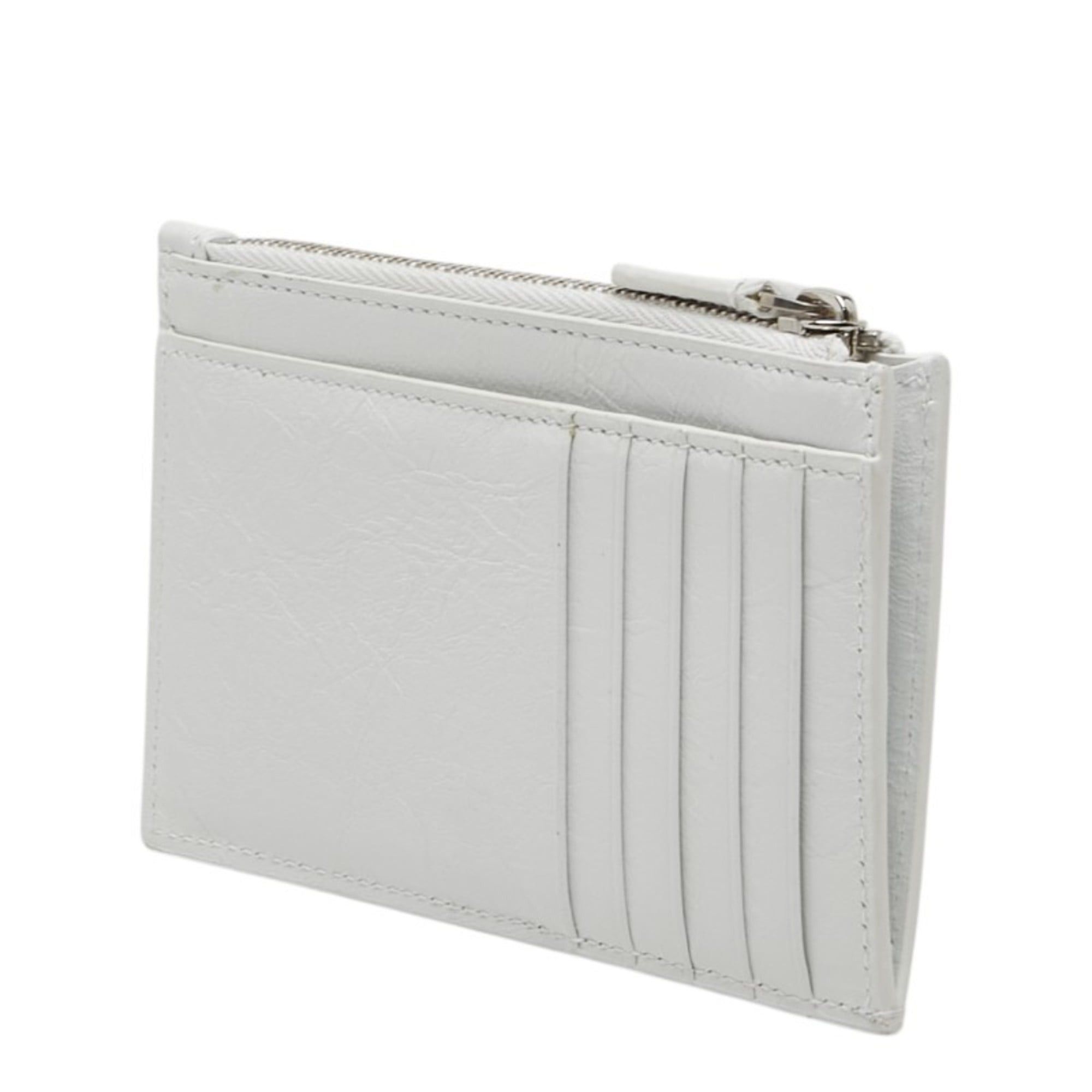 Balenciaga Balenciaga DIY METAL Logo Business Card Holder/Card Case/Coin Purse White Black Leather Women's BALENCIAGA Size ONE SIZE - 2 Thumbnail