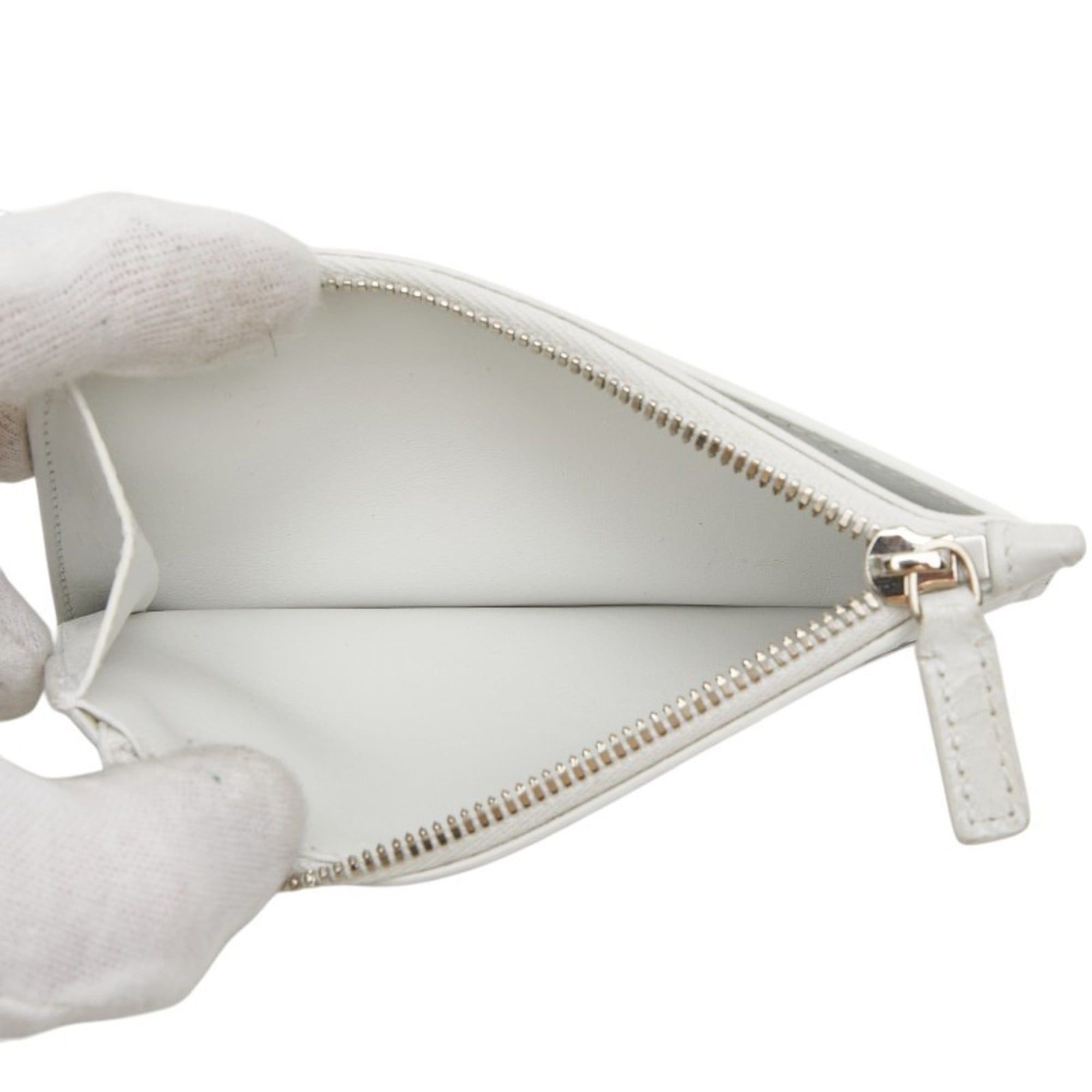 Balenciaga Balenciaga DIY METAL Logo Business Card Holder/Card Case/Coin Purse White Black Leather Women's BALENCIAGA Size ONE SIZE - 6 Thumbnail