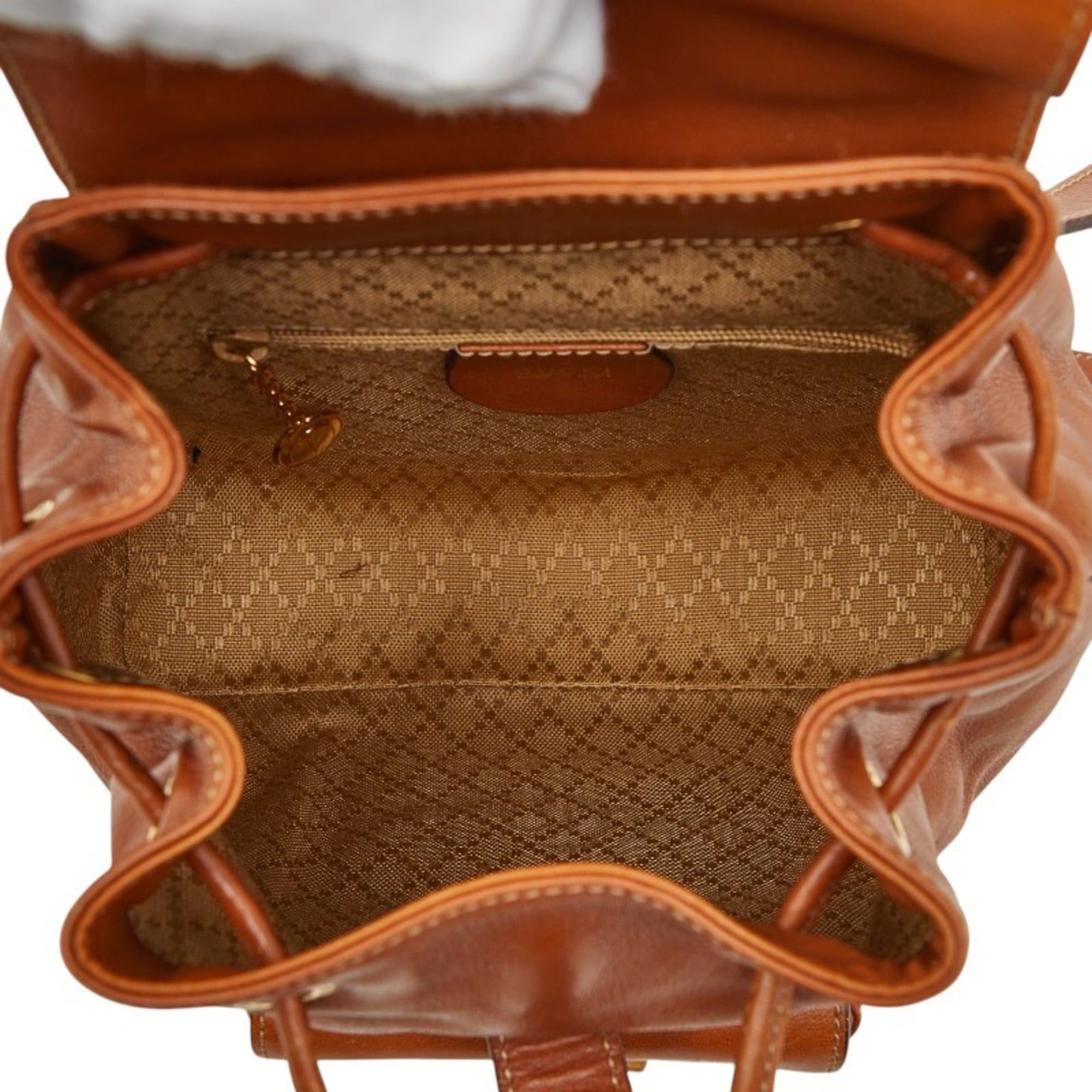 Gucci Gucci Bamboo Backpack 03 2265 0030 Brown Leather Women's GUCCI Size ONE SIZE - 12 Thumbnail