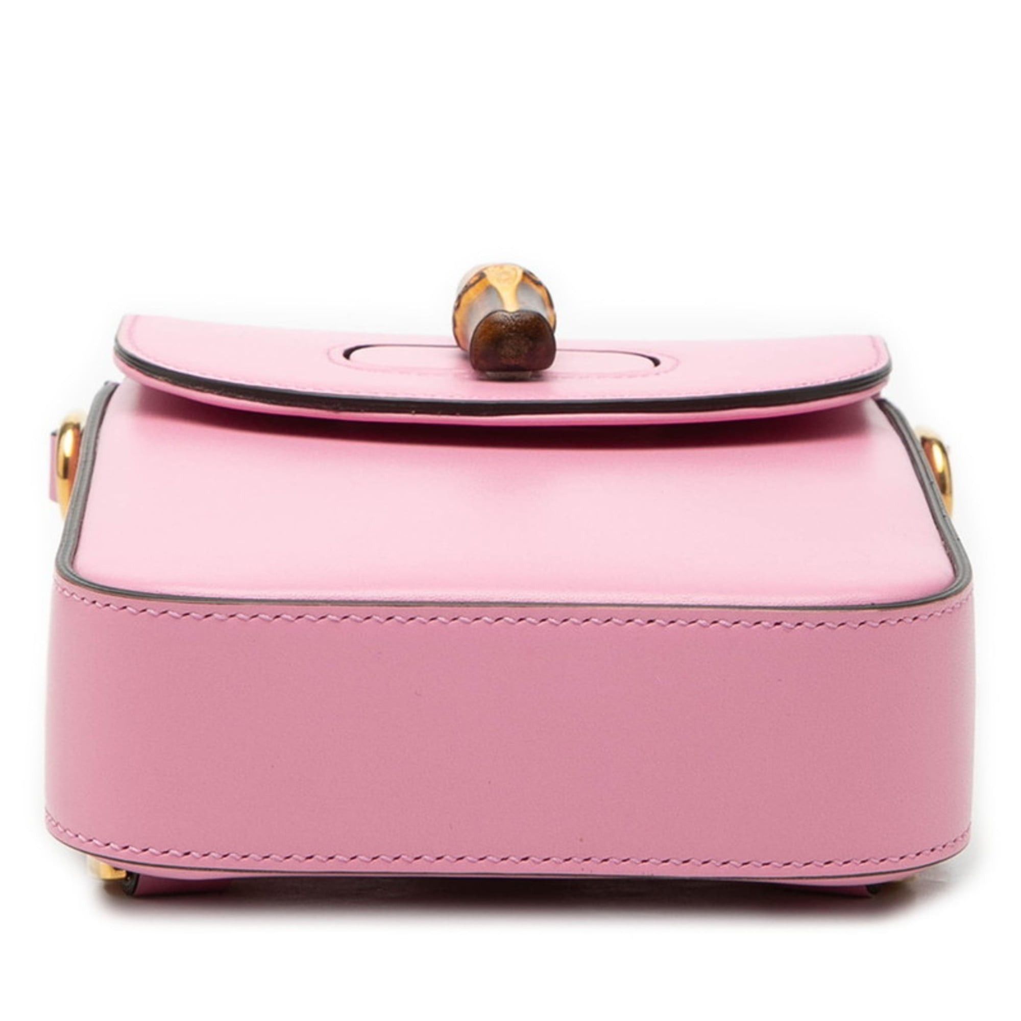 Gucci Gucci Bamboo Mini Backpack, Handbag, Shoulder Bag (3-way), Pink Leather, Women's, 702106 Size ONE SIZE - 3 Thumbnail