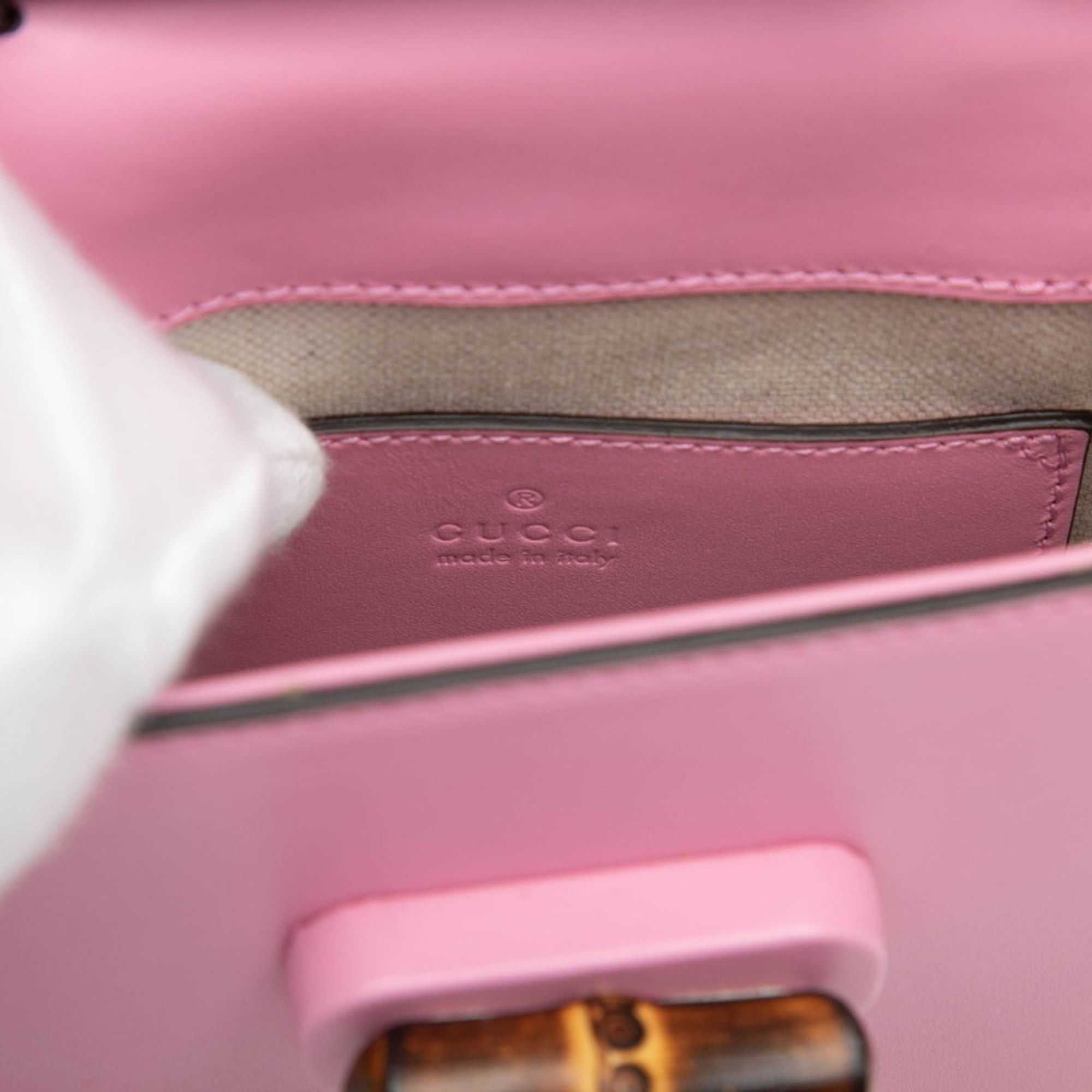 Gucci Gucci Bamboo Mini Backpack, Handbag, Shoulder Bag (3-way), Pink Leather, Women's, 702106 Size ONE SIZE - 5 Thumbnail