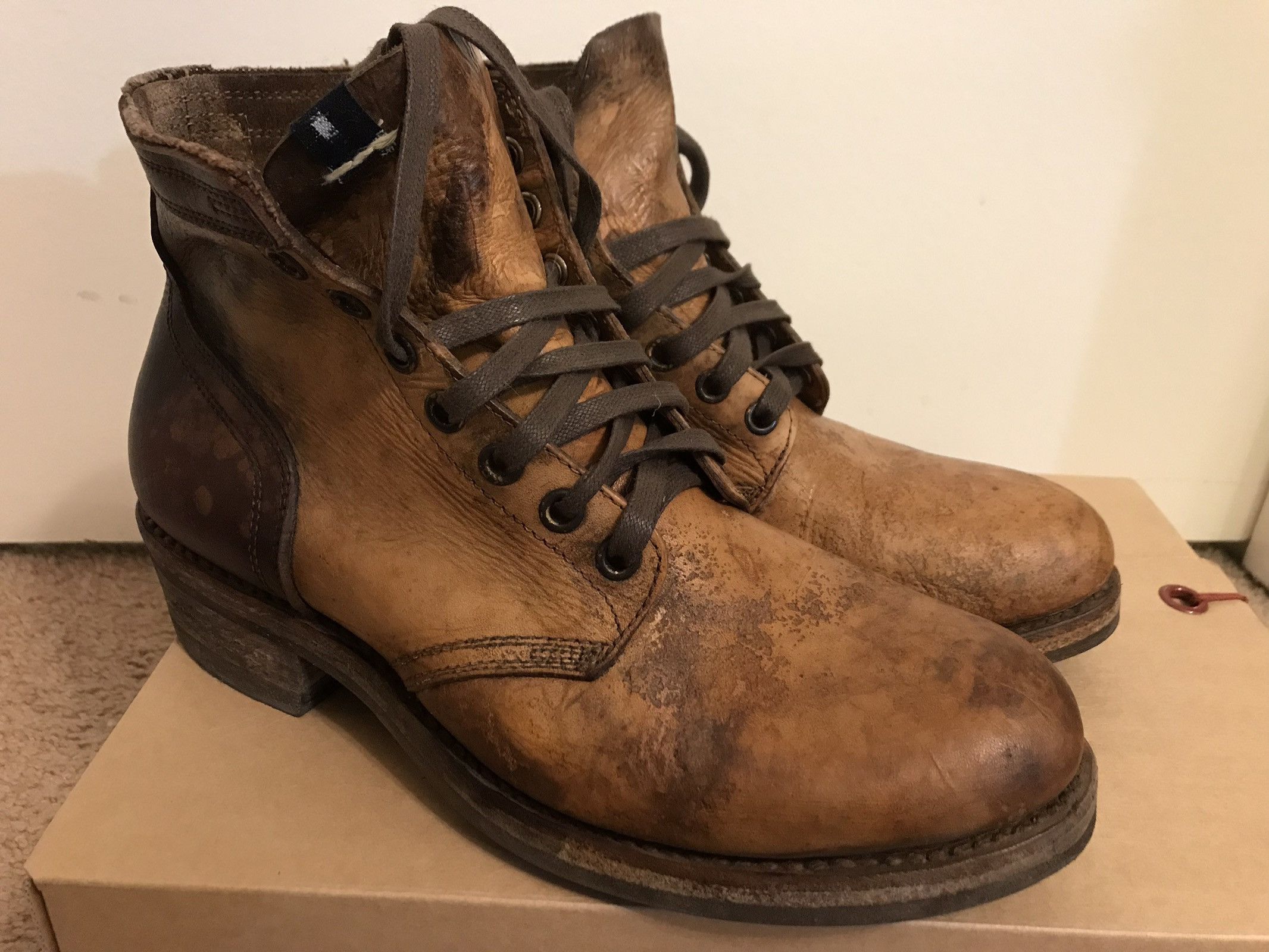 Visvim Lafayette Boots Mud Dye Brigadier Virgil Grizzly | Grailed