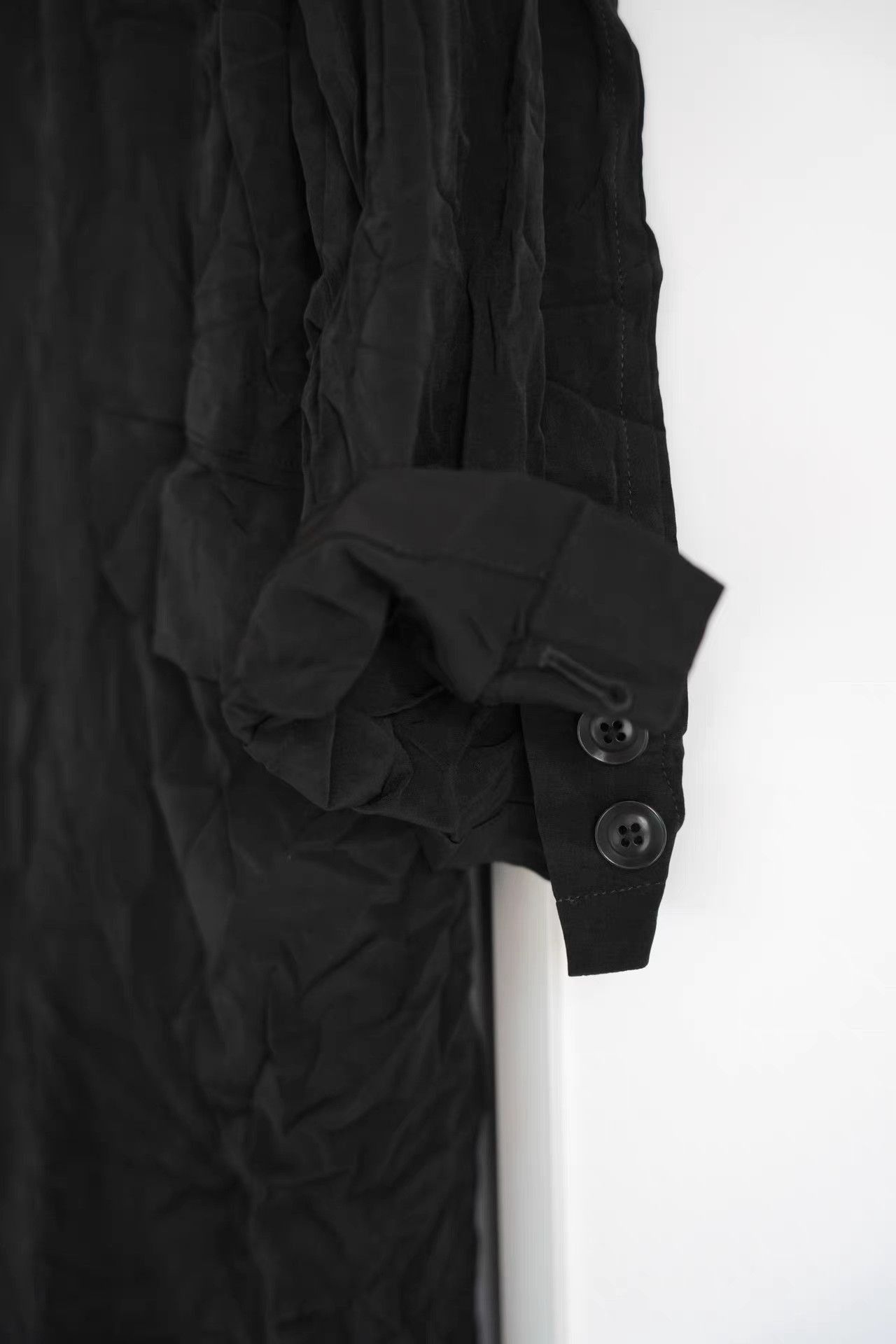 Yohji Yamamoto Black Long Button-Front Coat Size M Size US M / EU 48-50 / 2 - 4 Thumbnail