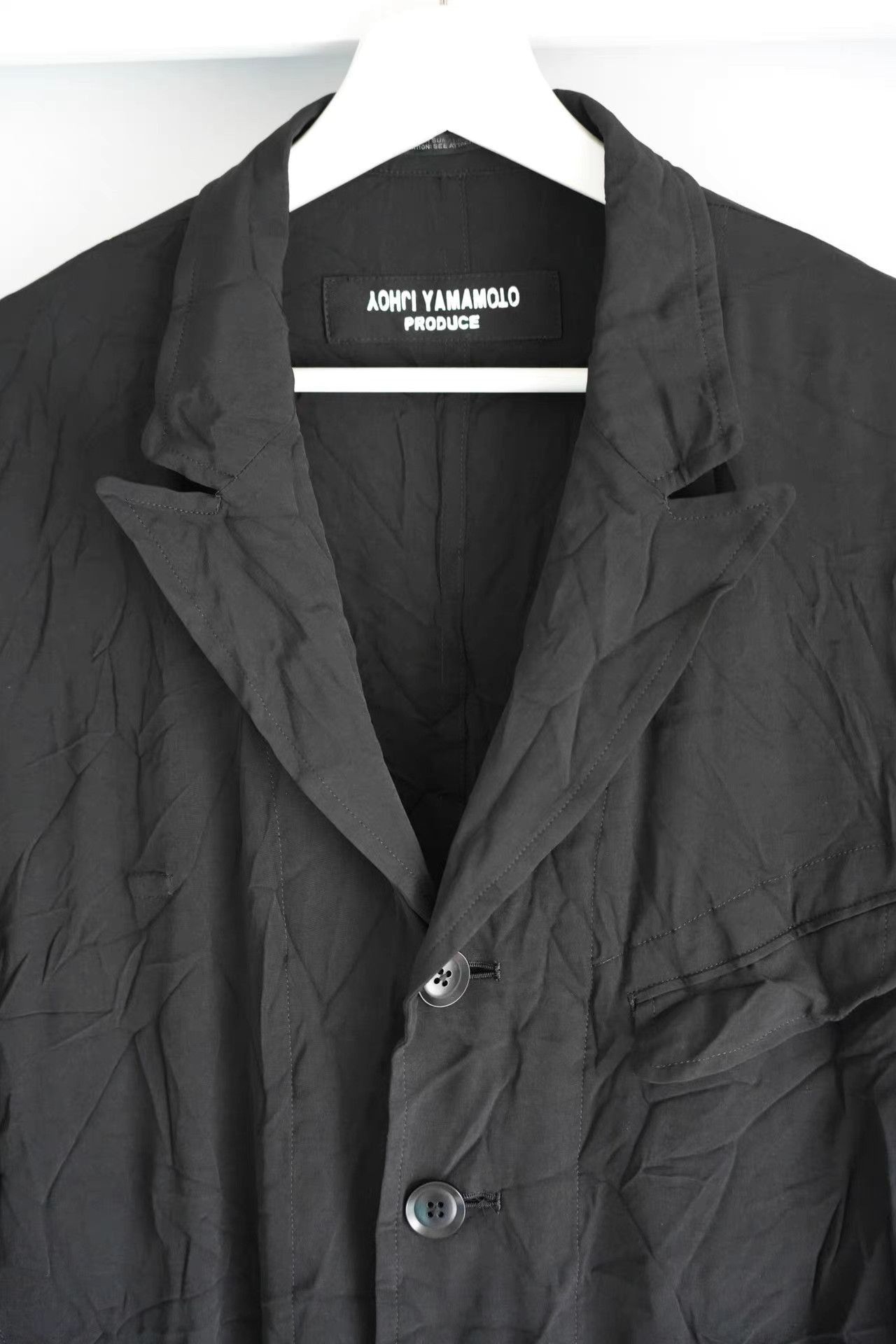 Yohji Yamamoto Black Long Button-Front Coat Size M Size US M / EU 48-50 / 2 - 3 Thumbnail