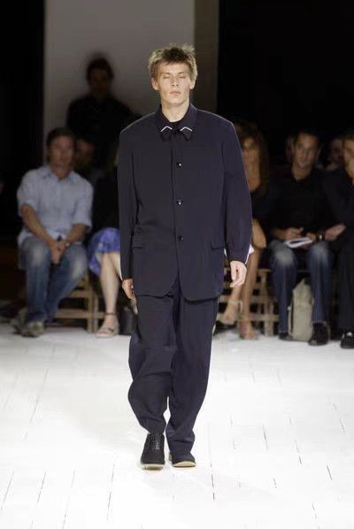 Yohji Yamamoto Black Collared Button-Front Jacket Size L Size US L / EU 52-54 / 3 - 3 Thumbnail