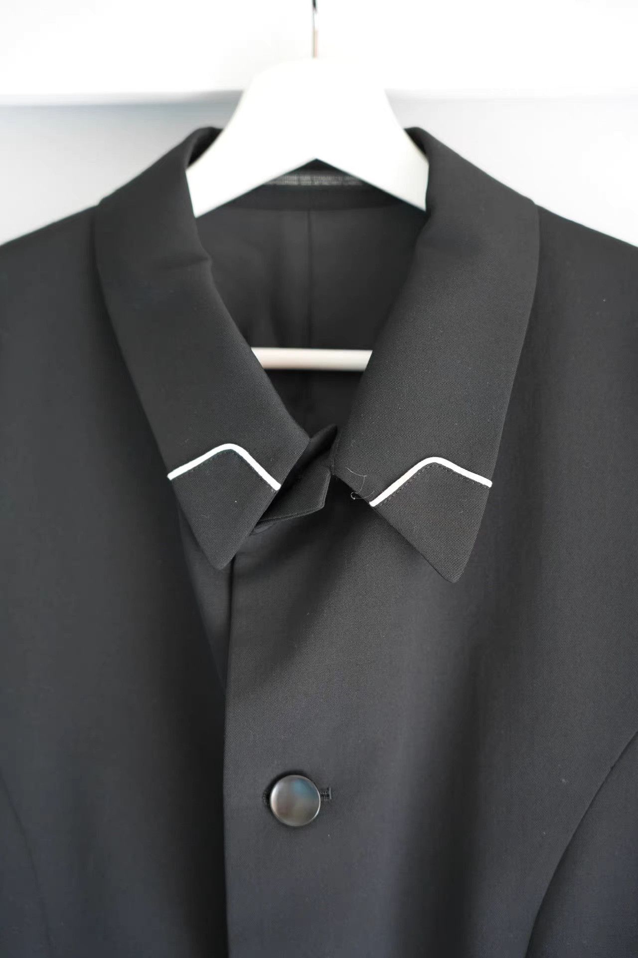 Yohji Yamamoto Black Collared Button-Front Jacket Size L Size US L / EU 52-54 / 3 - 4 Thumbnail