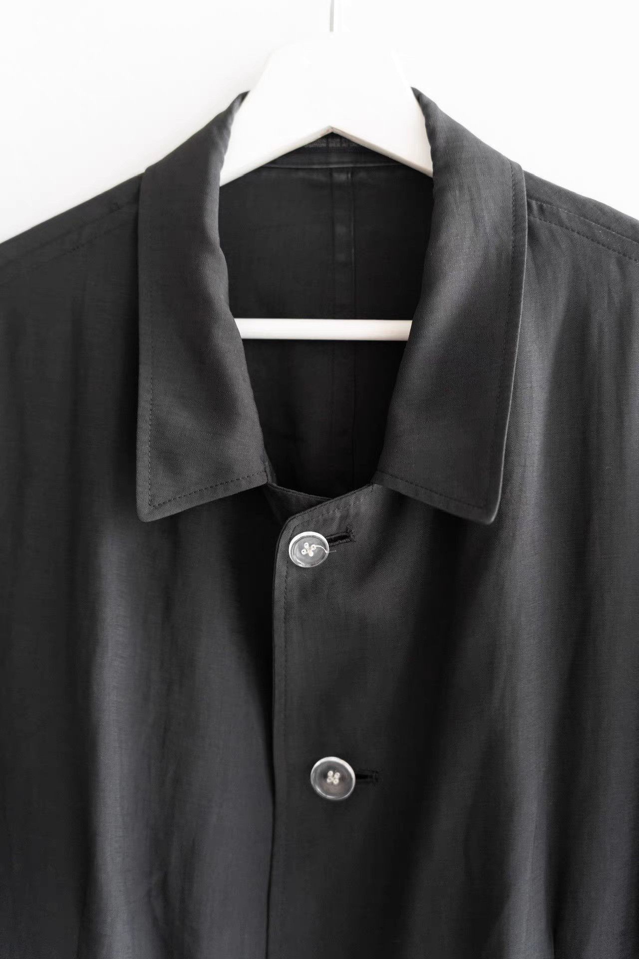 Yohji Yamamoto Black Button-Front Light Jacket with Collar Size US M / EU 48-50 / 2 - 3 Thumbnail