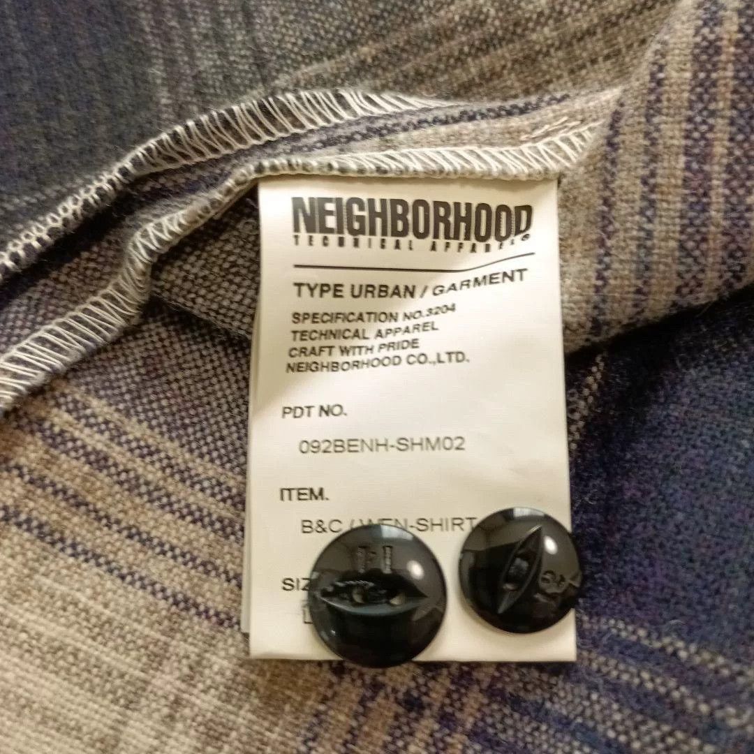 Neighborhood neighborhood 092BENH-SHM02 Wool Plaid Shirt Size US L / EU 52-54 / 3 - 7 Thumbnail